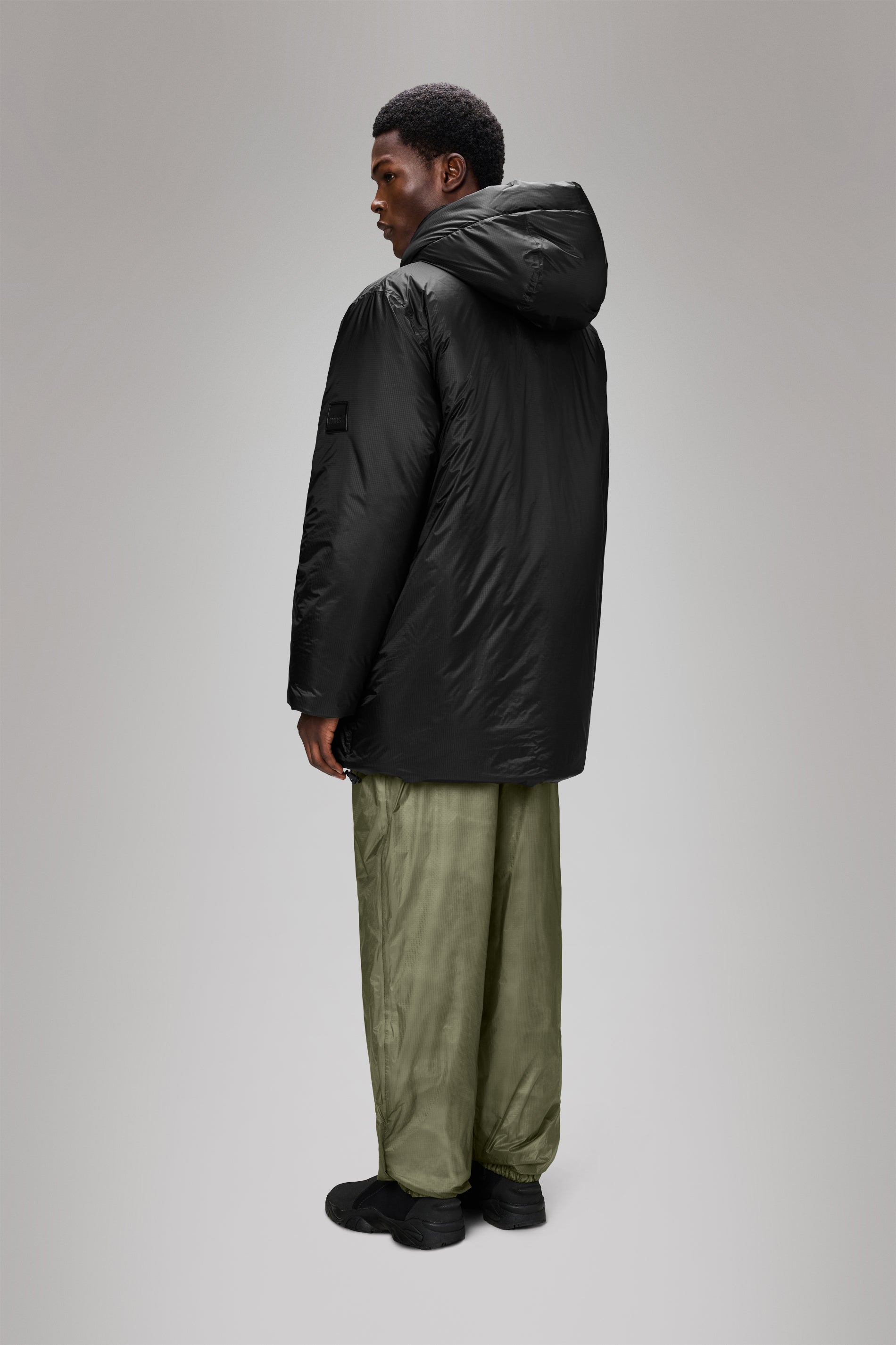 RAINS Torna Insulated Long Jacket Black Jacket