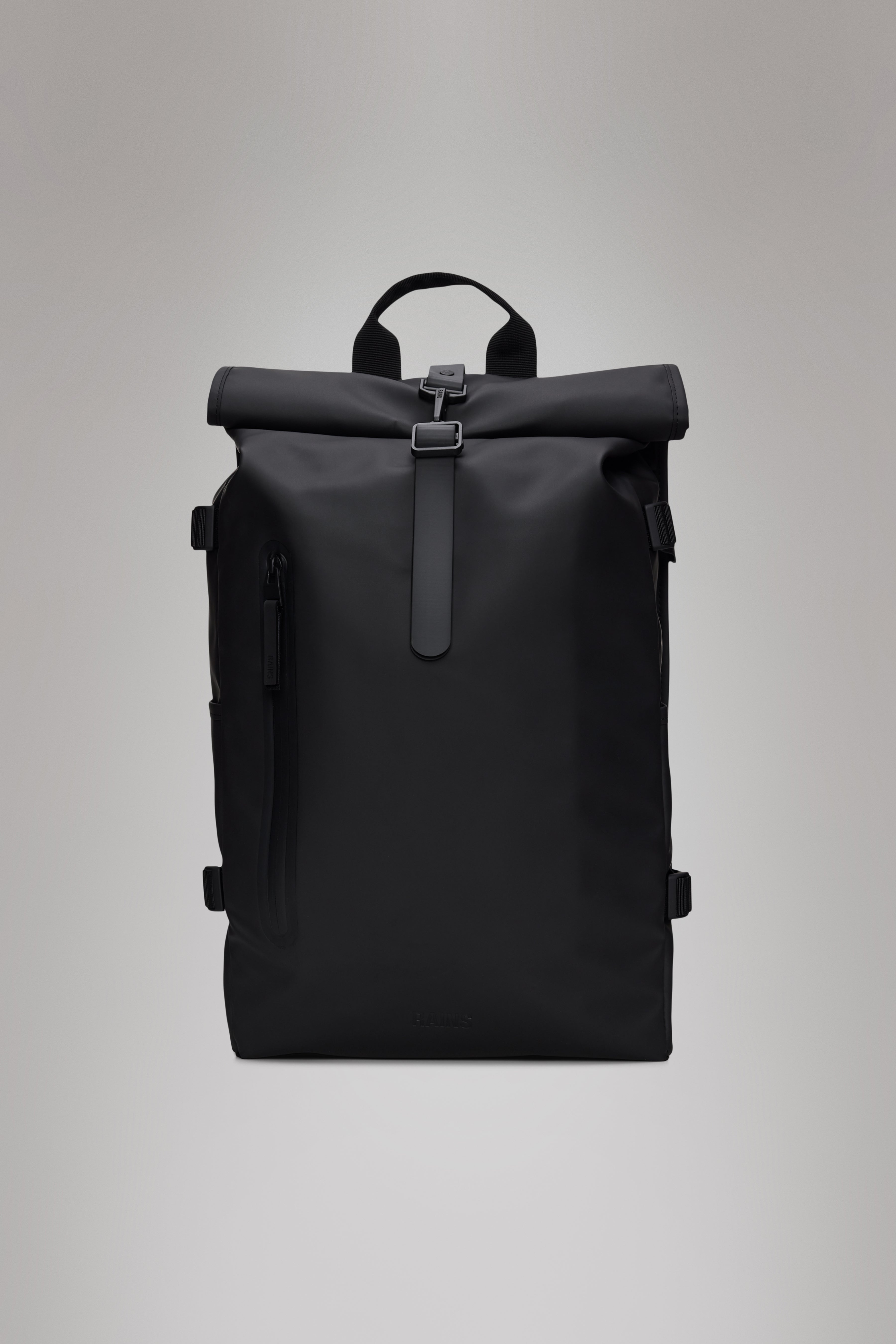 RAINS Rolltop Rucksack Large Black 23L H63 x D14 x W32 cm Backpack
