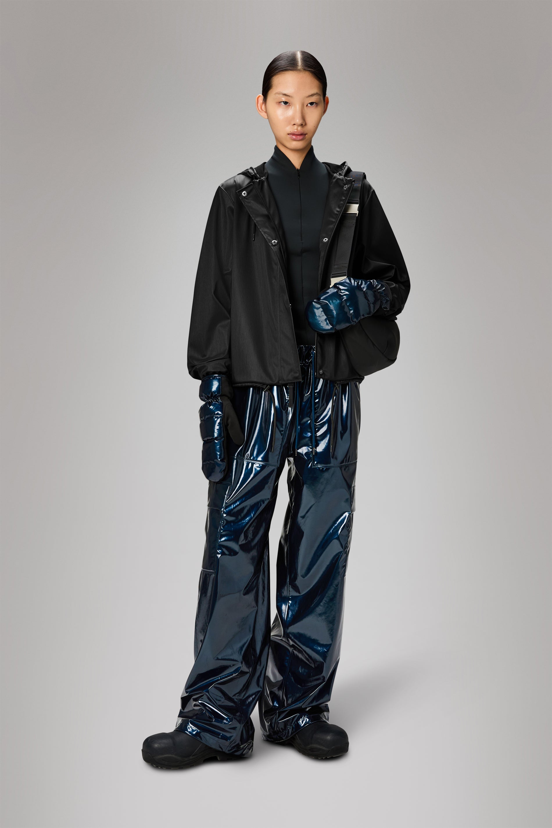 RAINS String W Jacket Black Grain Jacket