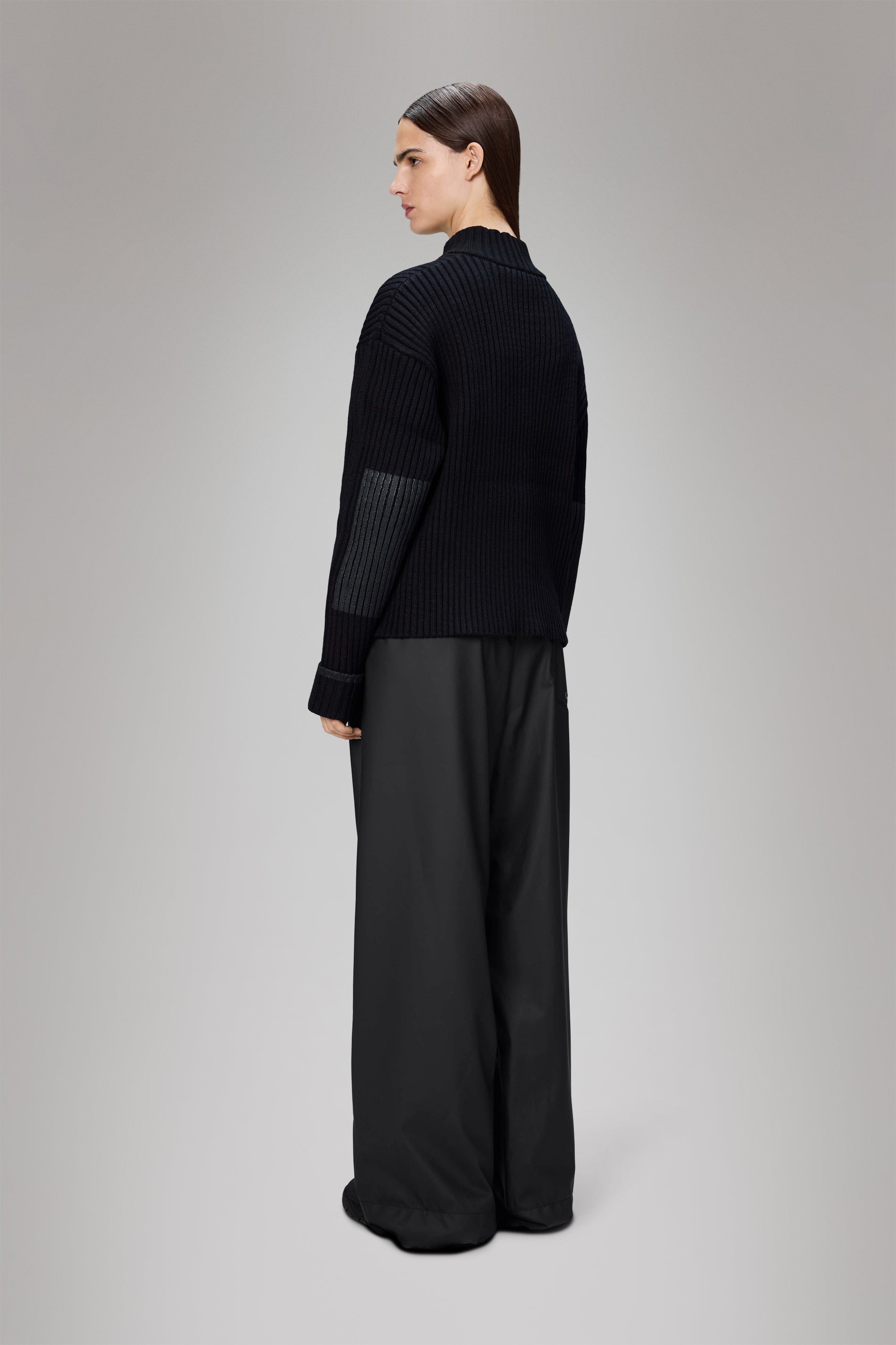 RAINS Sapa Knit W Zip Cardigan Black Long Sleeve