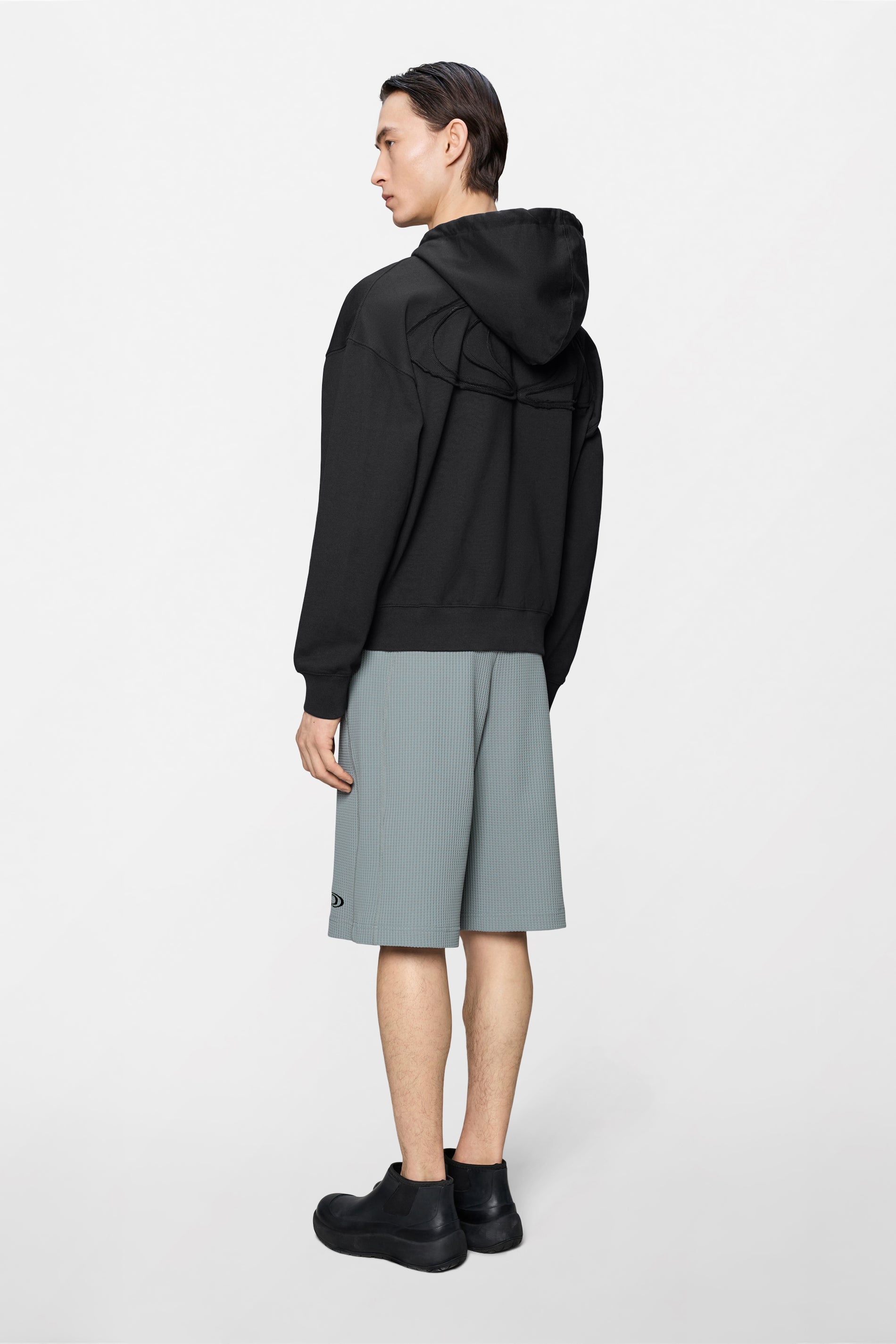 RAINS Classic Zip Hoodie Black Long Sleeve