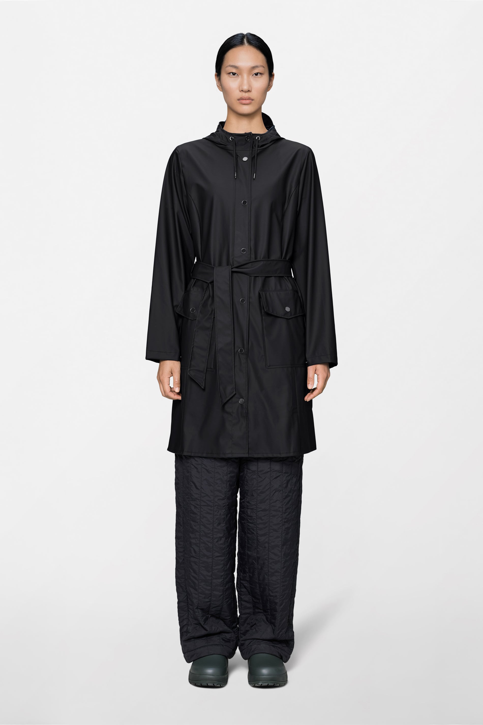 RAINS Curve Long Jacket
Black Jacket