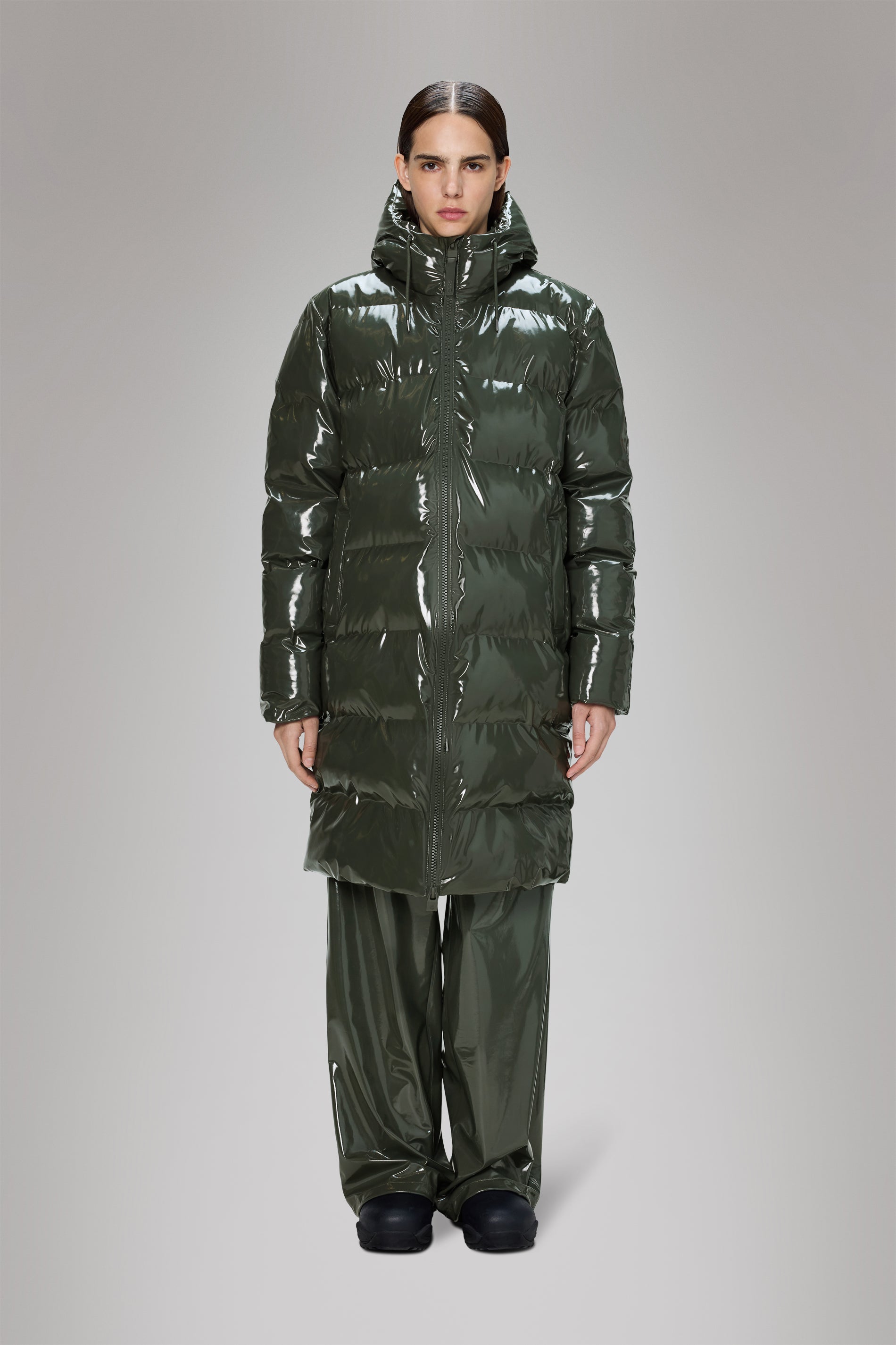 RAINS Alta Longer Puffer Jacket Swamp Jacket