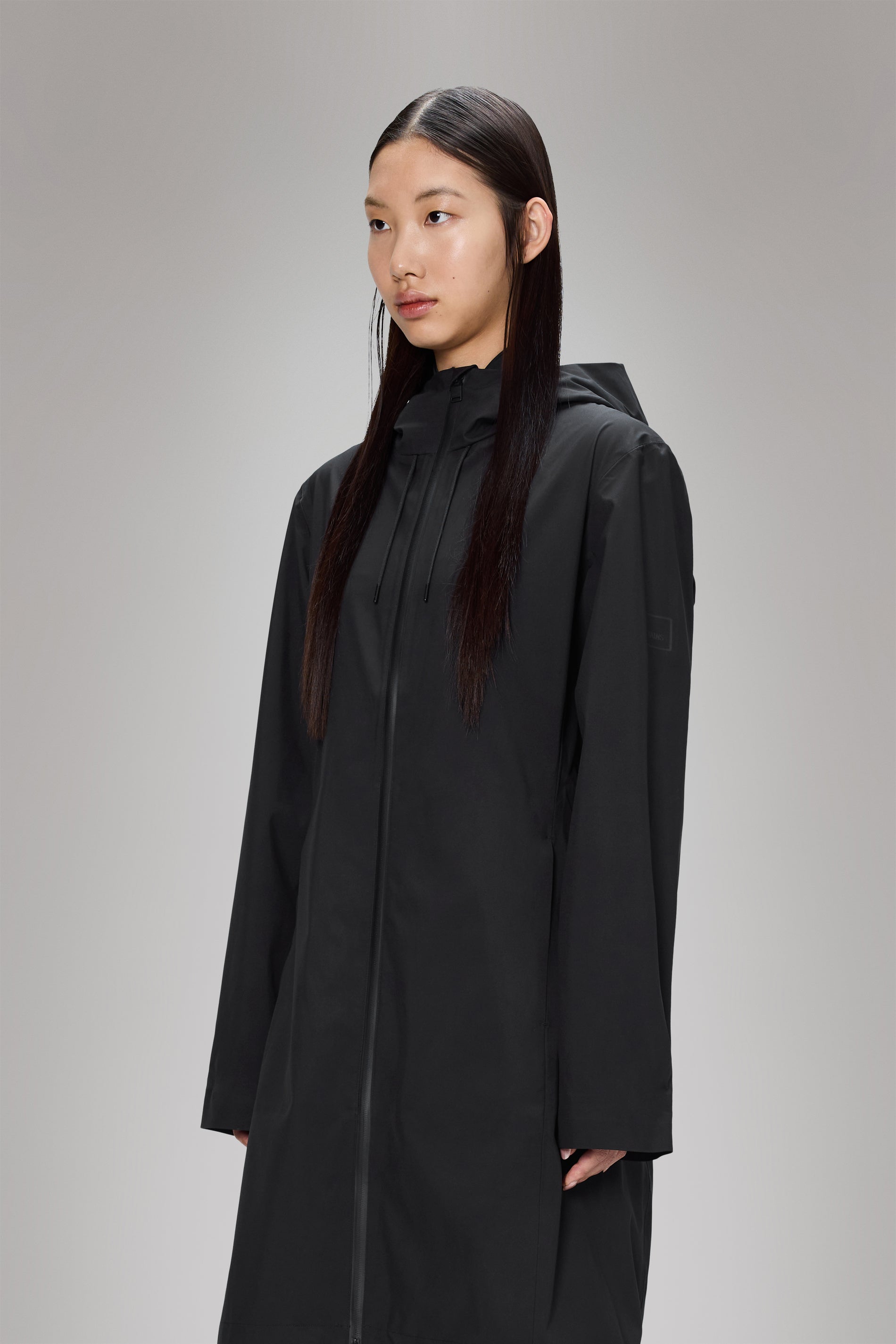 RAINS Suva Hardshell Long W Jacket Black Jacket