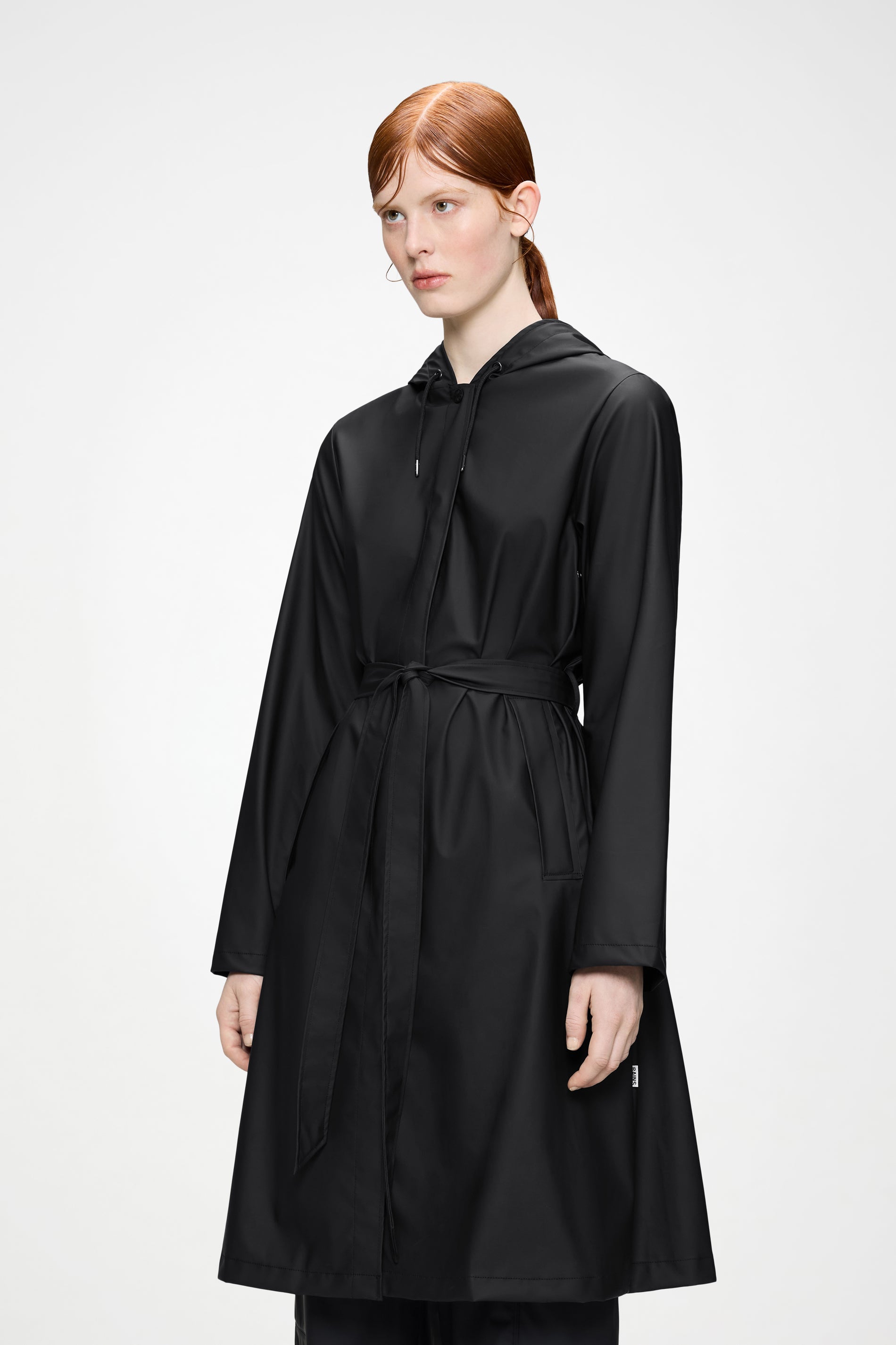 RAINS A-Line Longer W Jacket Black Jacket