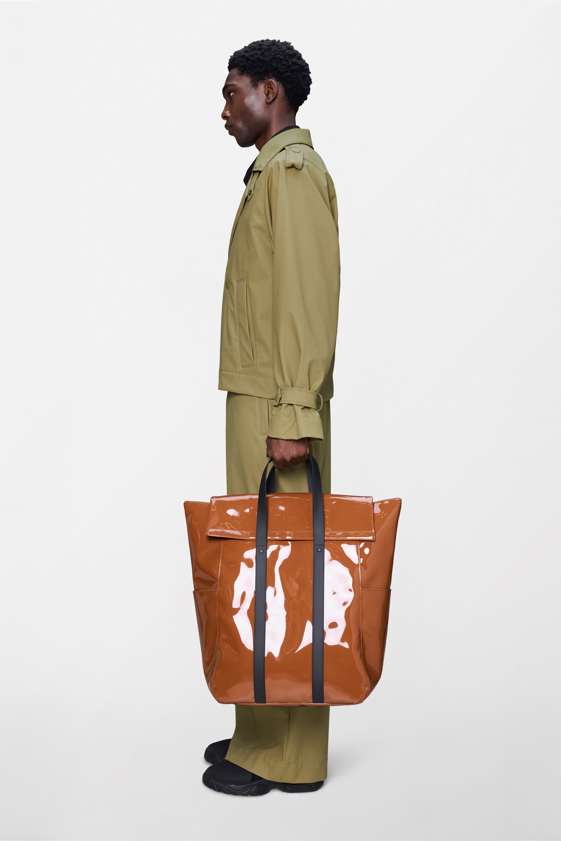 RAINS 2 Way Tote Bag Large Ochre Tote