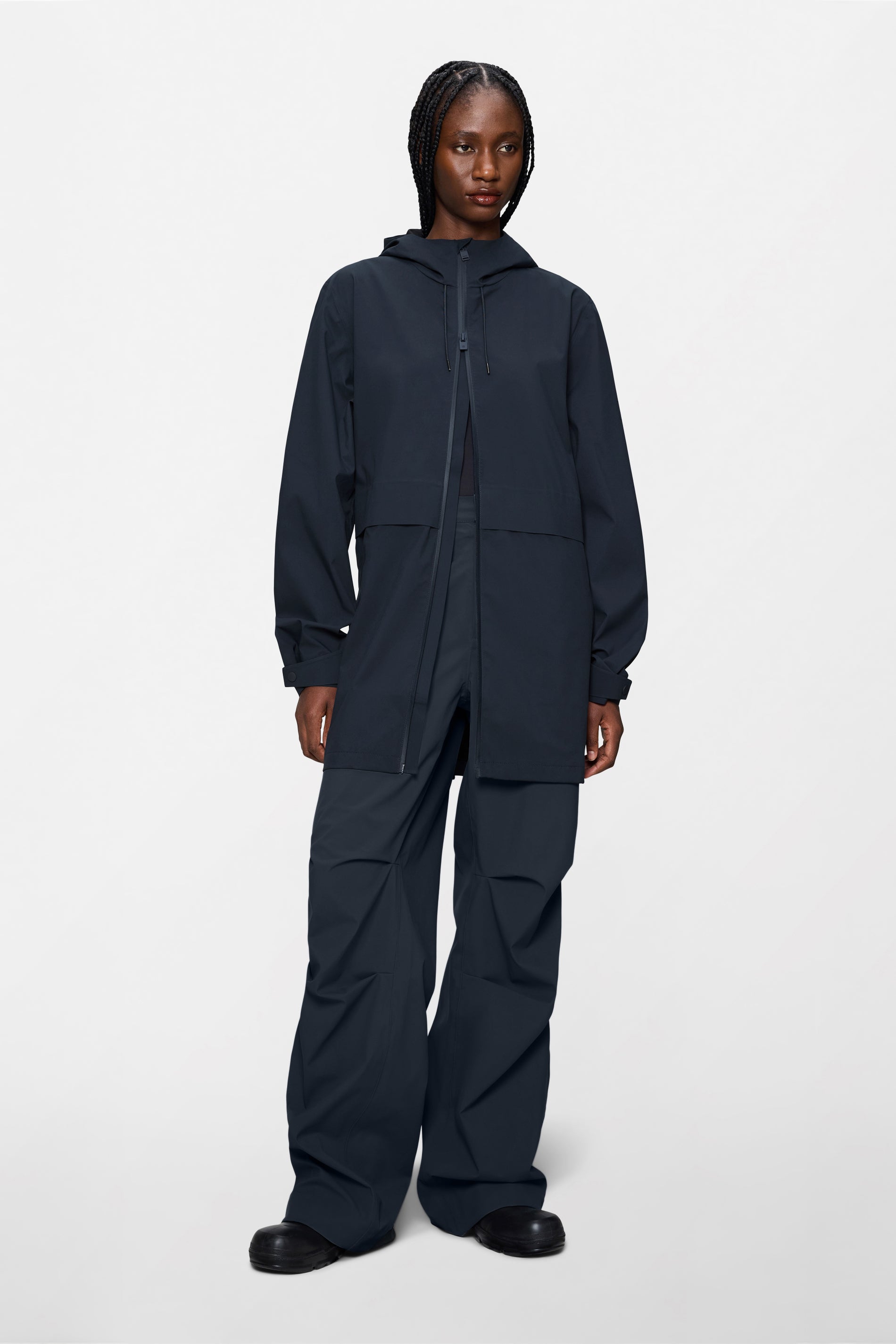 RAINS Suva Hardshell Long Jacket Navy Jacket