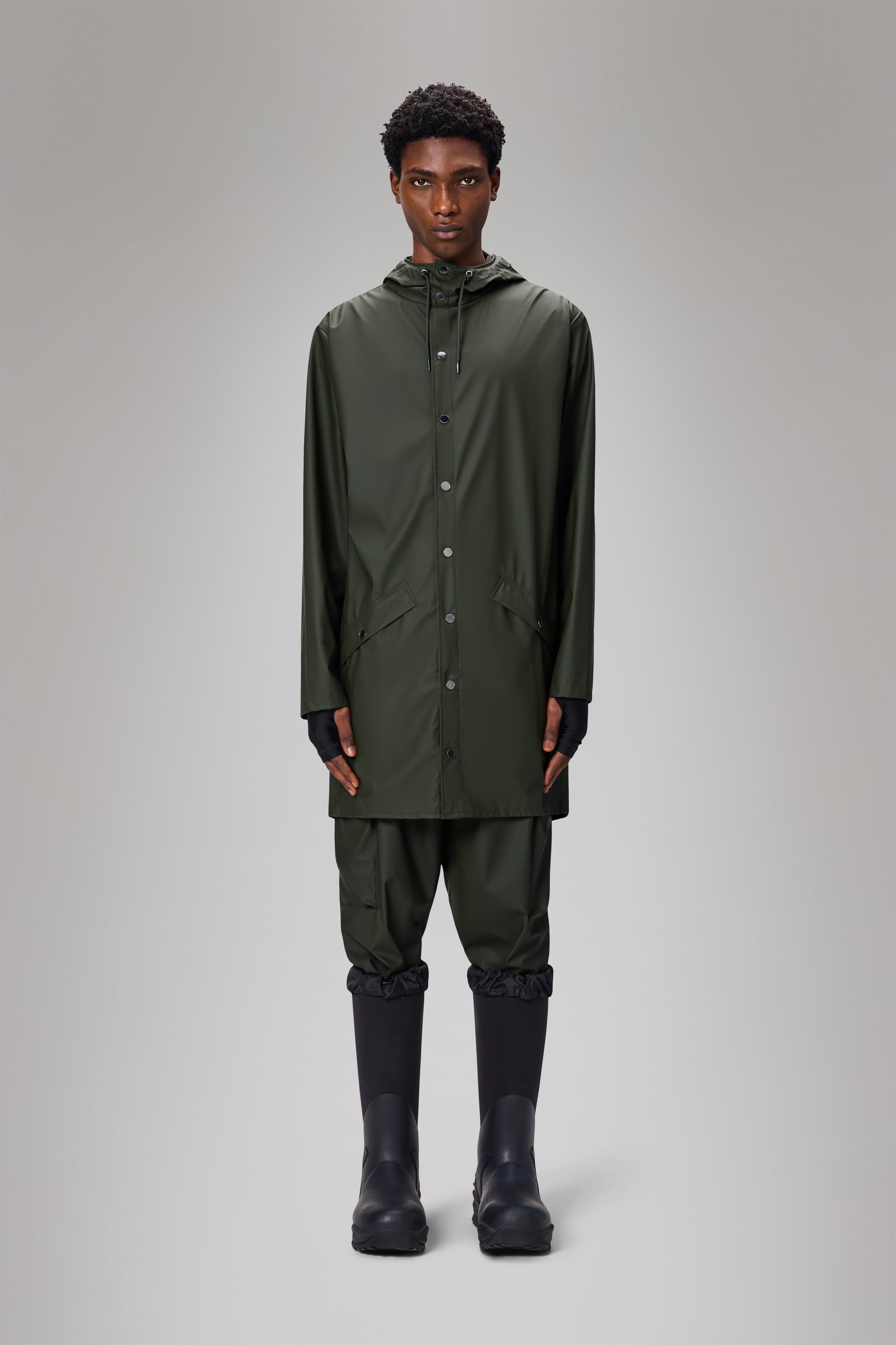 RAINS Long Jacket Green Jacket