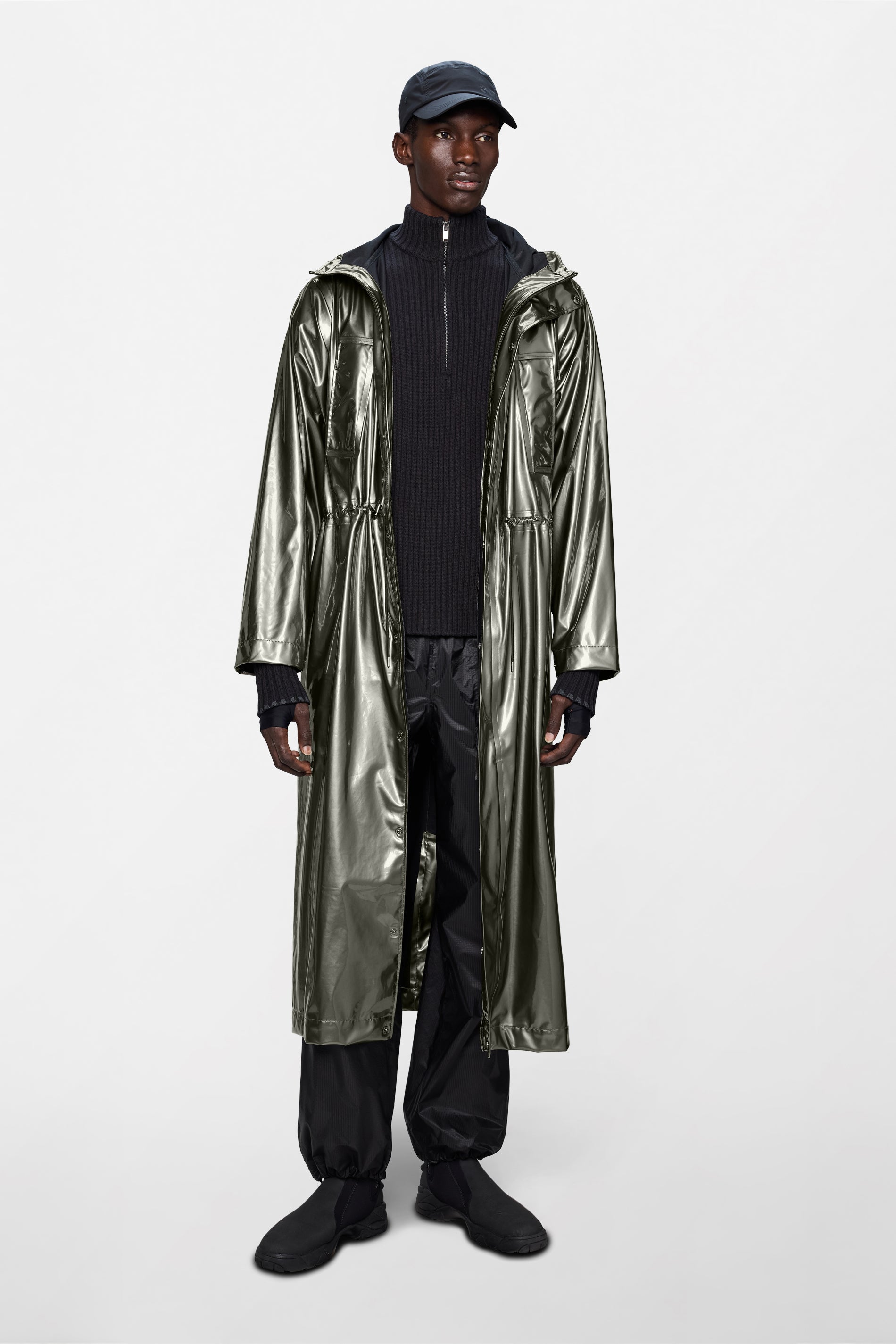 RAINS Bold Longest Jacket Raven Jacket