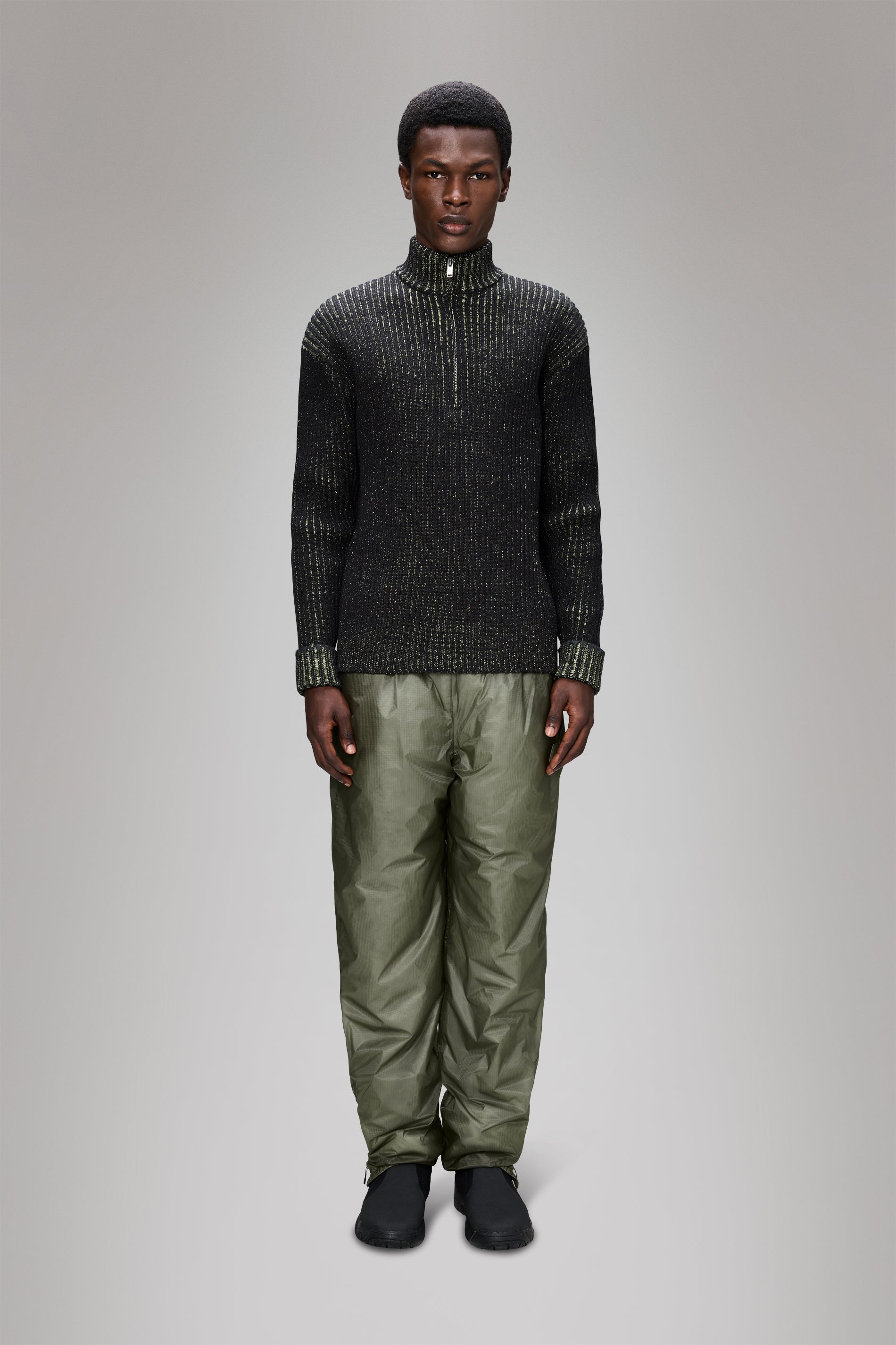 RAINS Sapa Half Zip Knit Black/Acid Half Zip