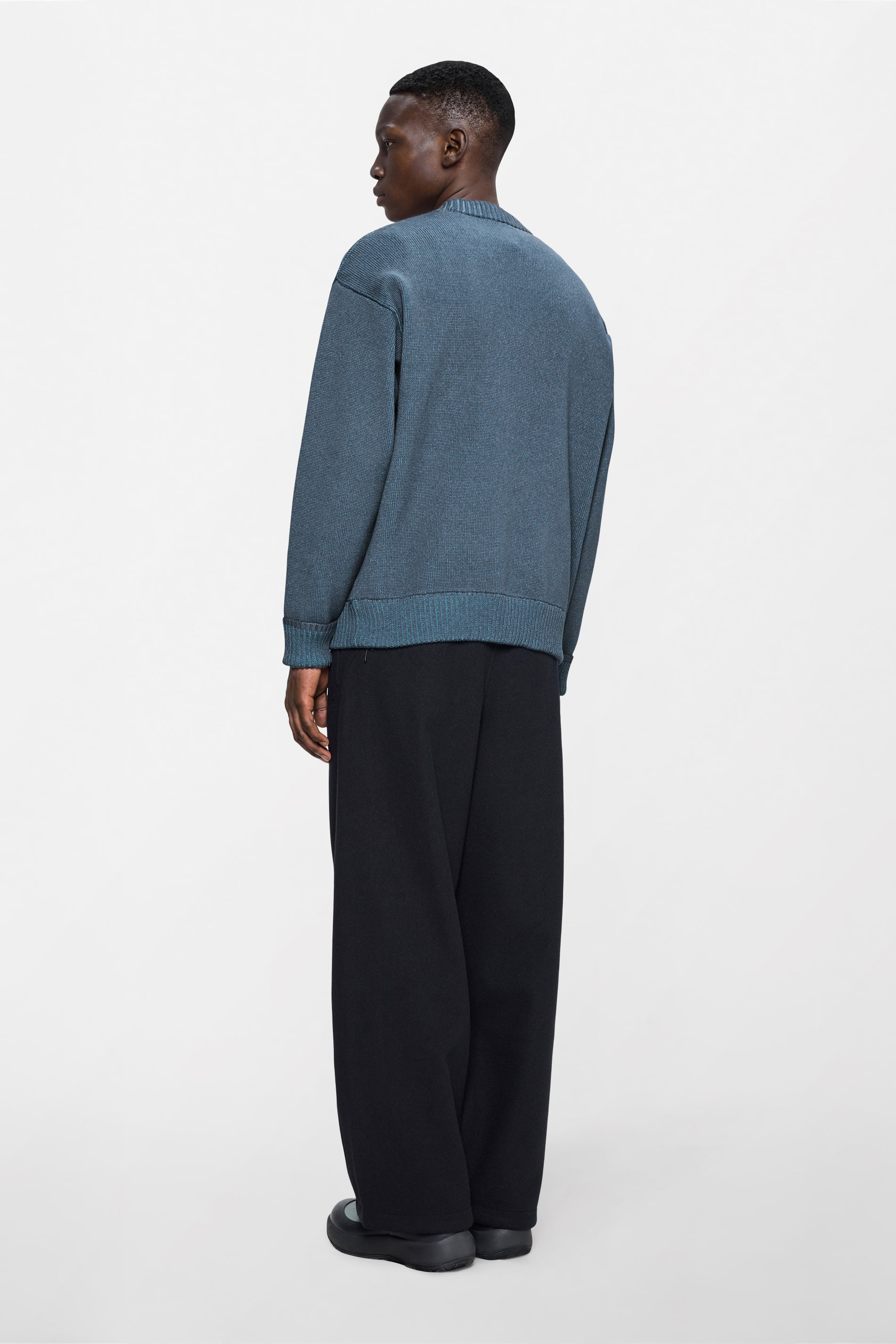 RAINS Sowa Knit Crew Neck Blue Dusk / Breeze Long Sleeve
