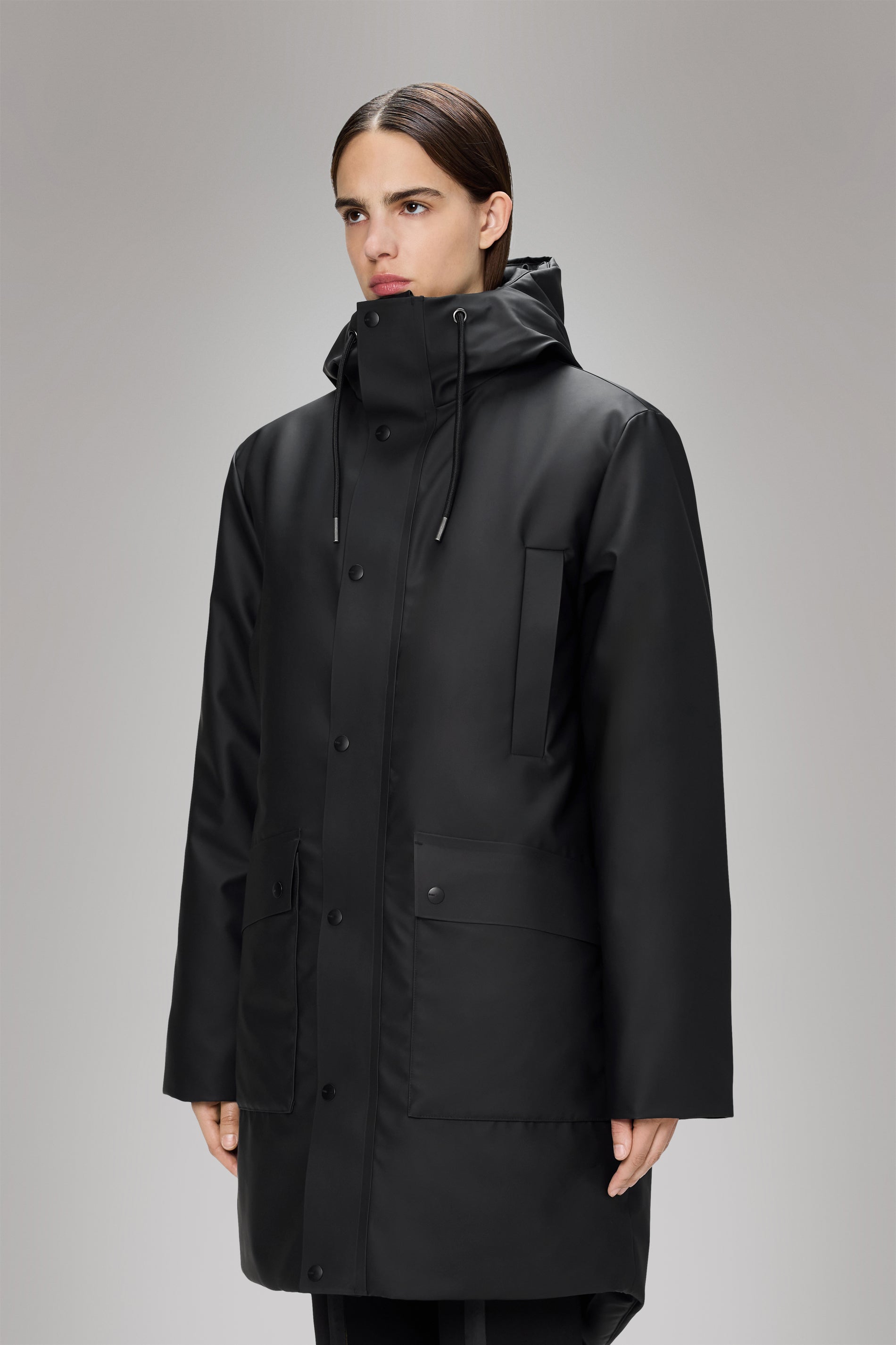Rains Nome Long Parka Black Jacket