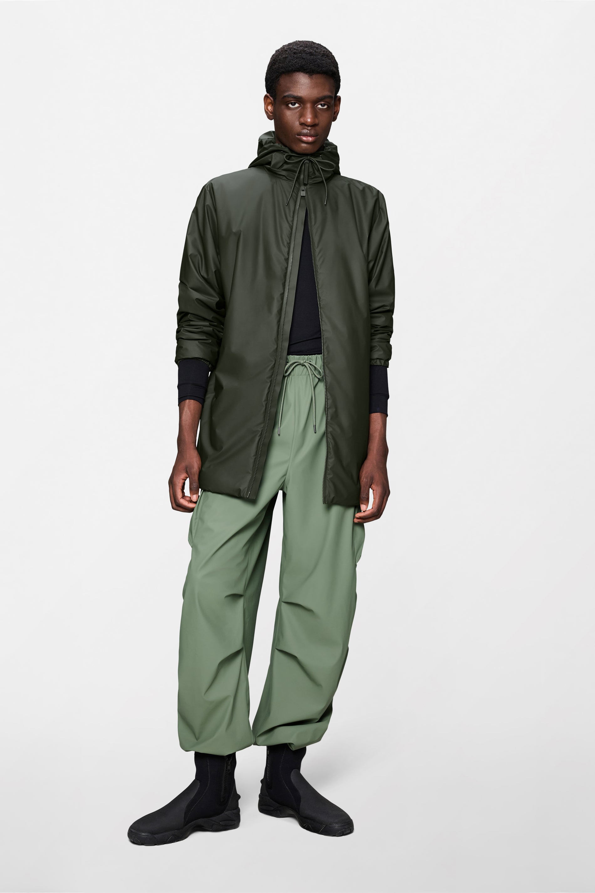 RAINS Lohja Long Insulated Jacket Green Jacket