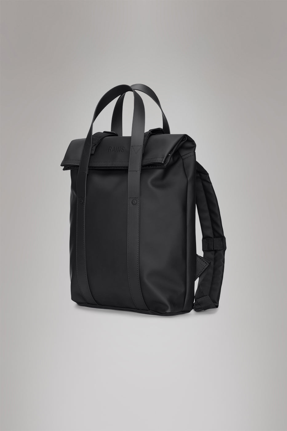 RAINS 2 Way Tote Backpack Mini Black Backpack