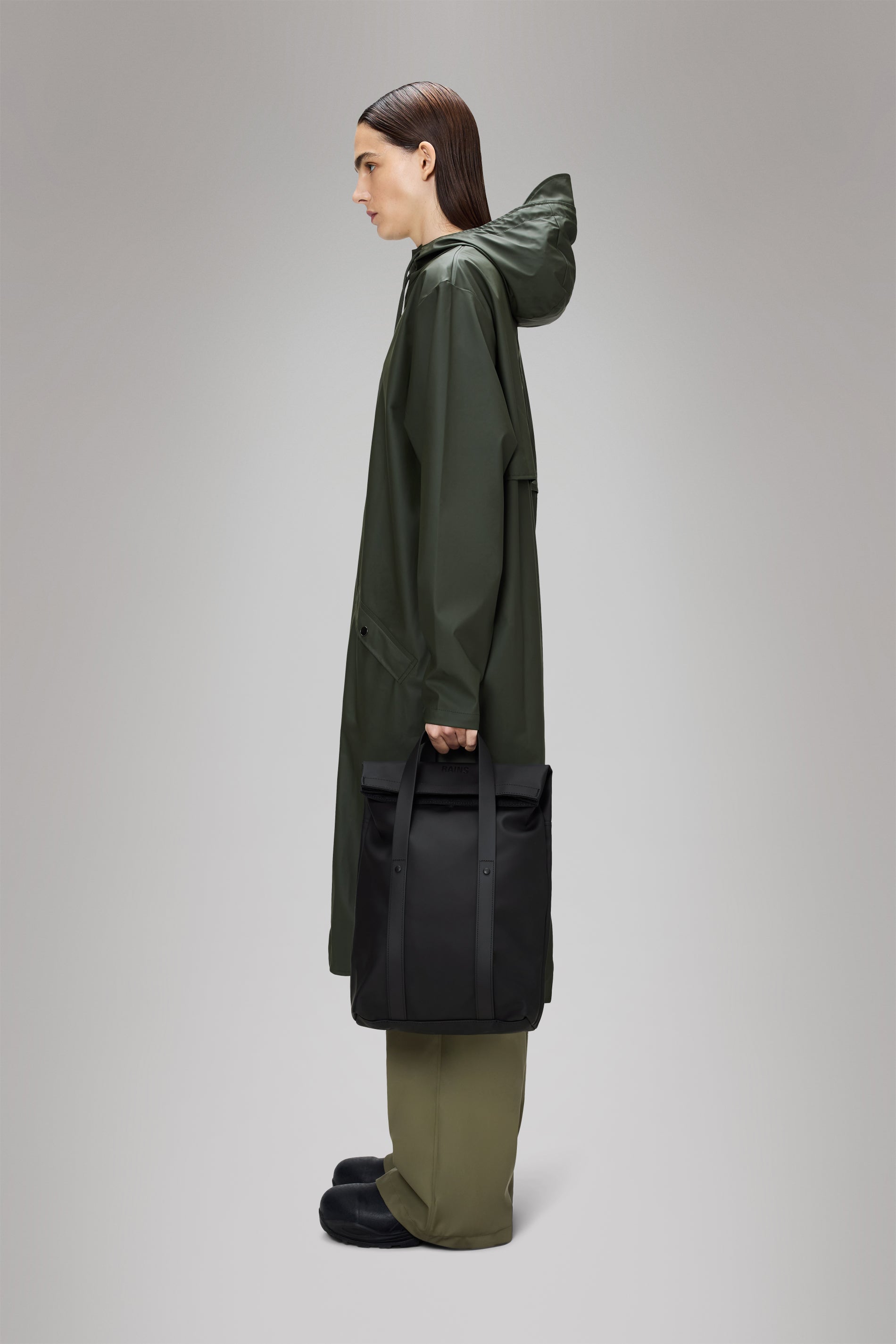 RAINS 2 Way Tote Backpack Mini Black Backpack