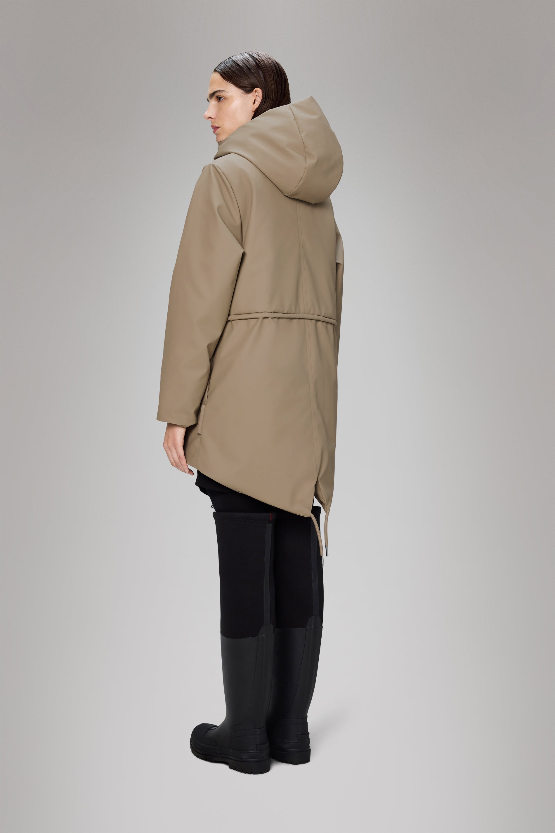Rains Nome String W Parka Beige Jacket