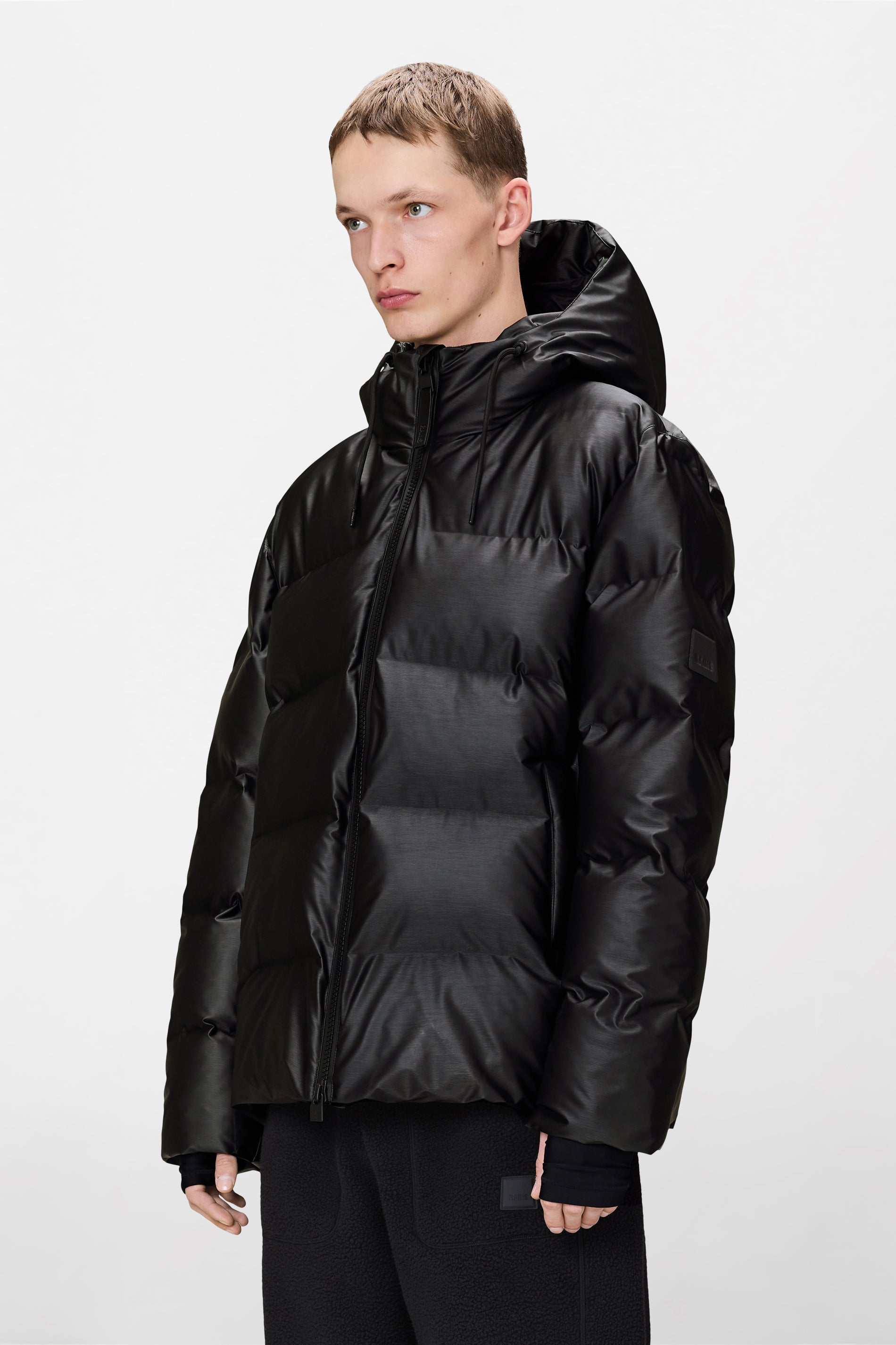 RAINS Alta Puffer Jacket Black Grain Jacket