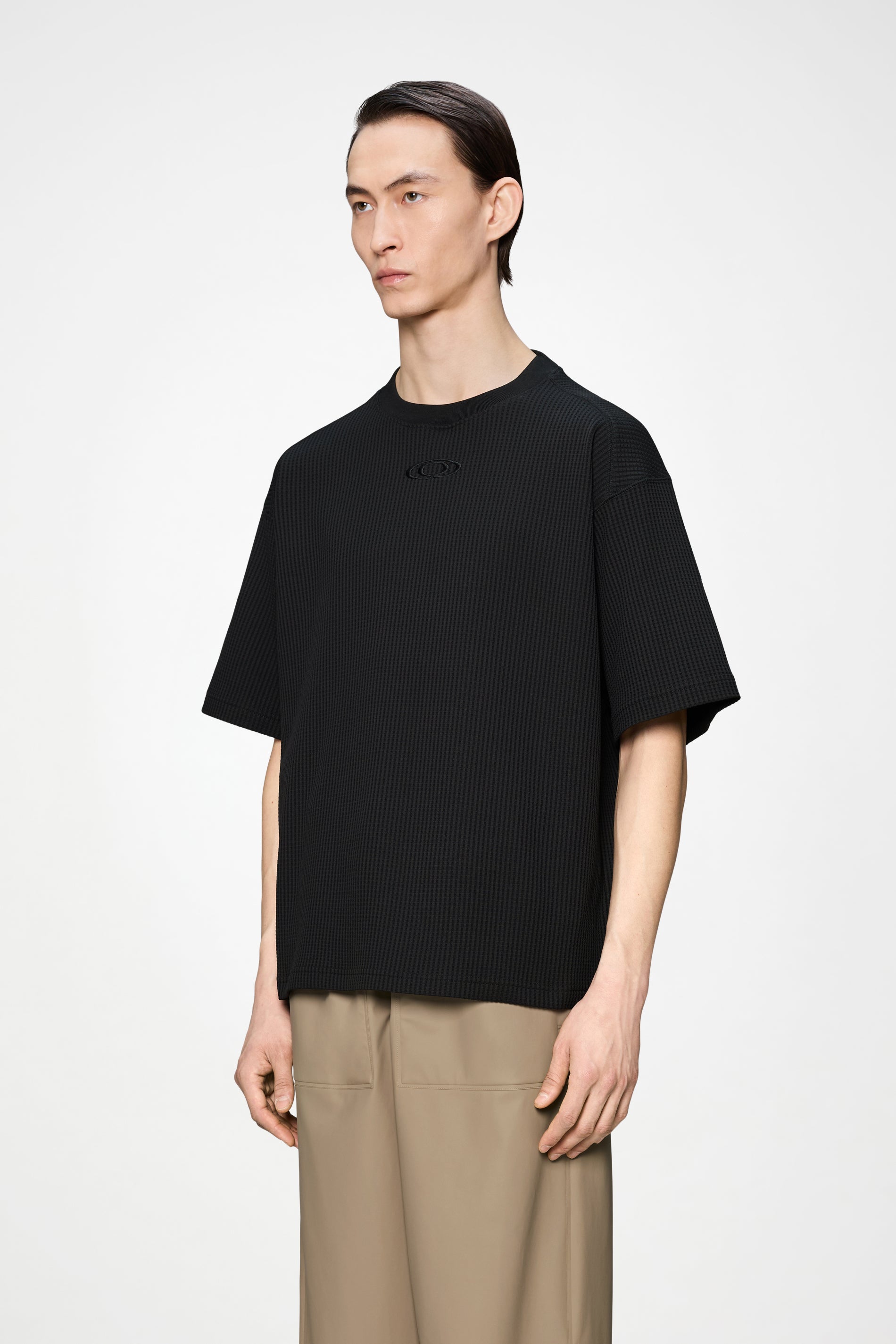RAINS Waffle T-shirt Splash Black Short Sleeve