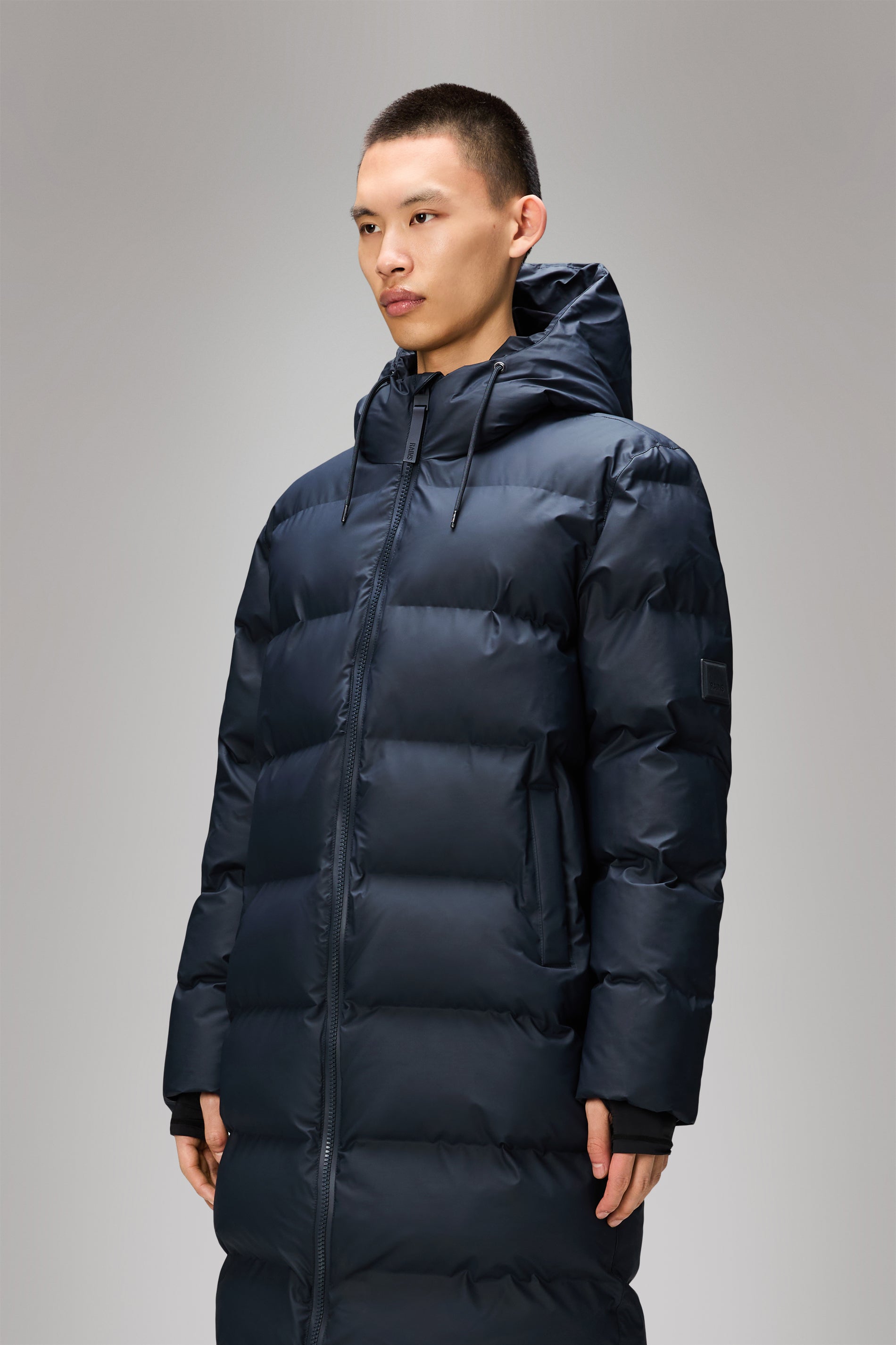 Rains Alta Longer Puffer Jacket Navy Jacket