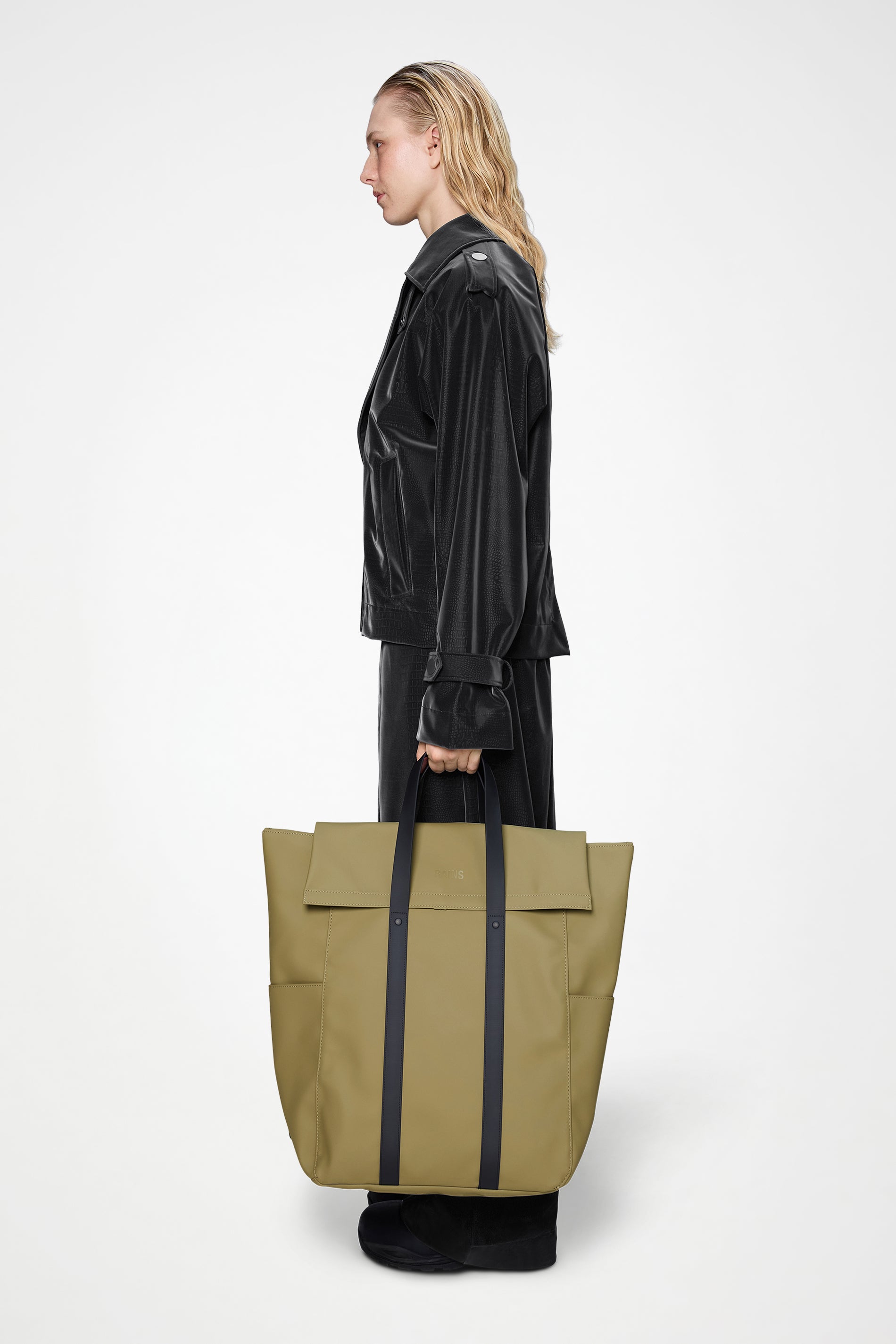 RAINS 2 Way Tote Bag Large Fawn Tote