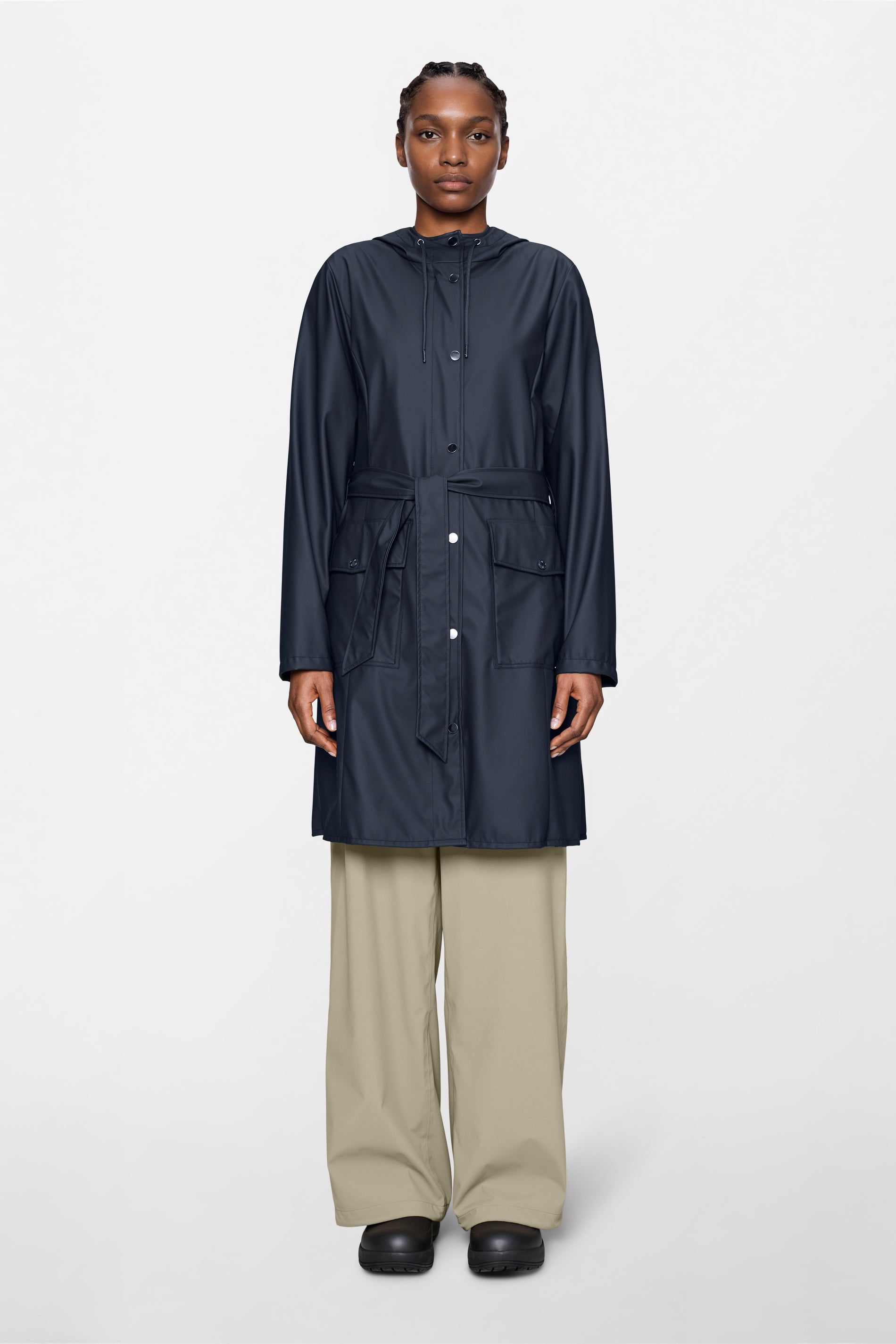RAINS Curve Long Jacket
Navy Jacket