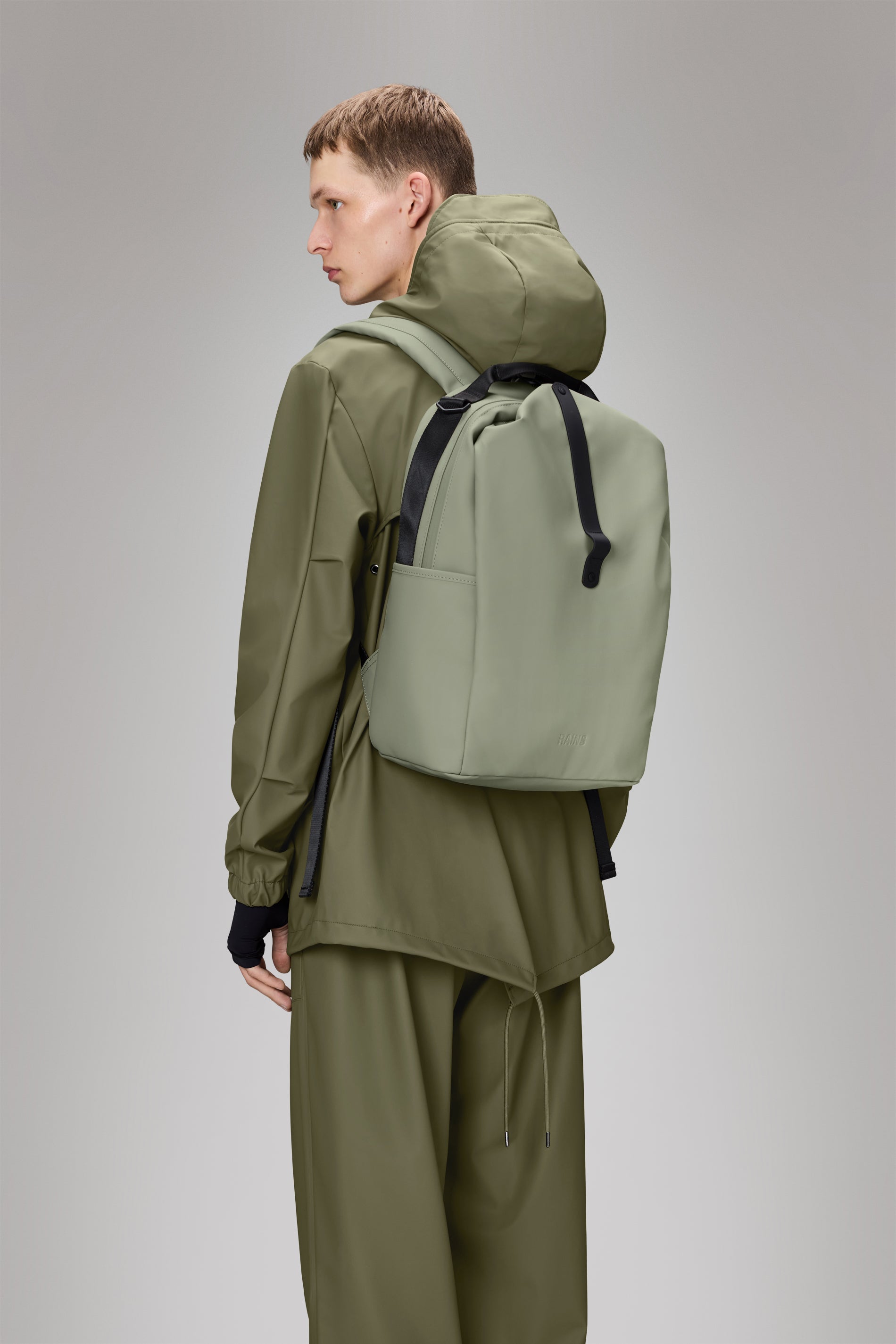 RAINS Clip Front Backpack Drift Backpack