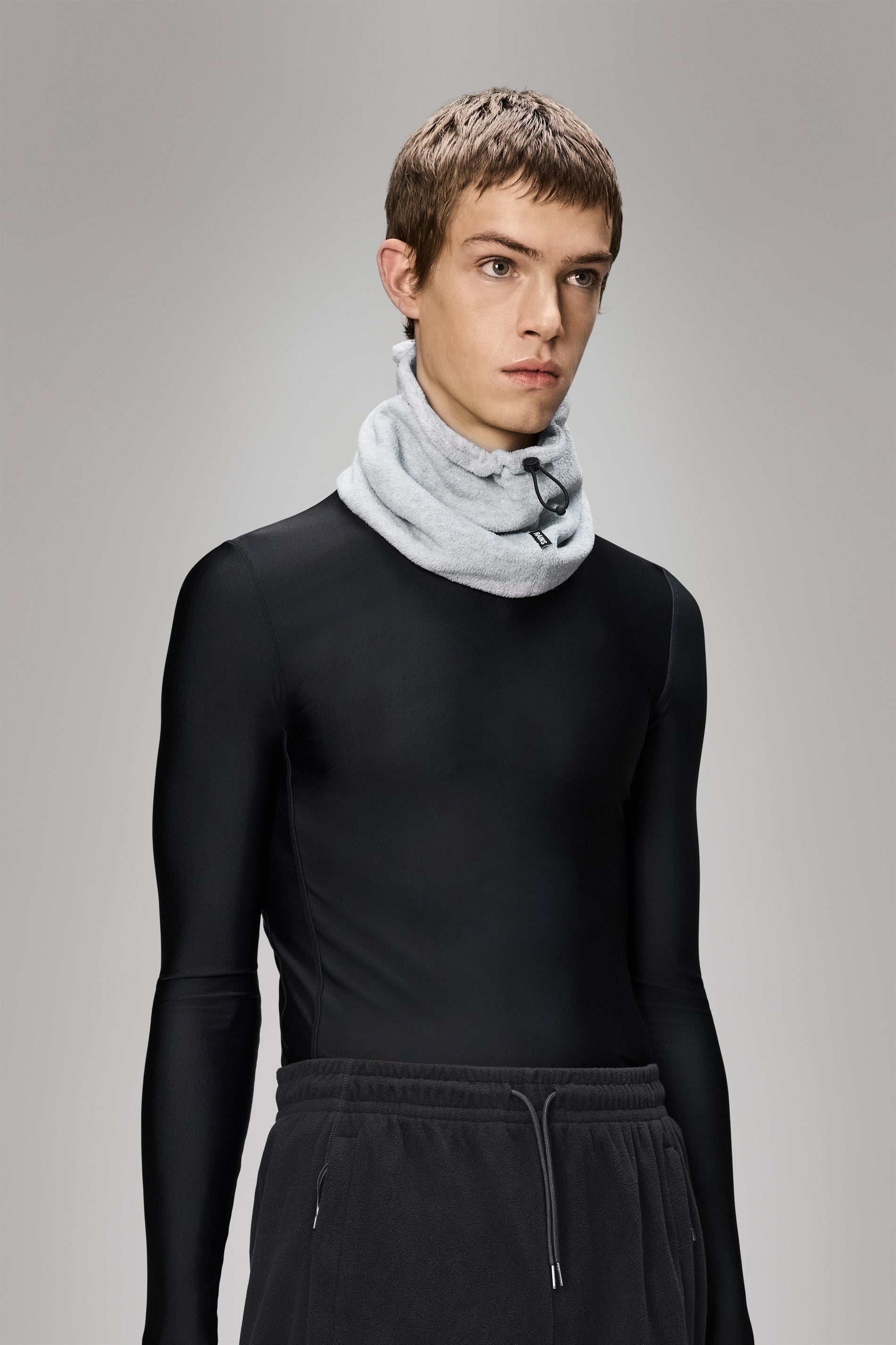 Rains Fleece Tube Scarf Grey Melange