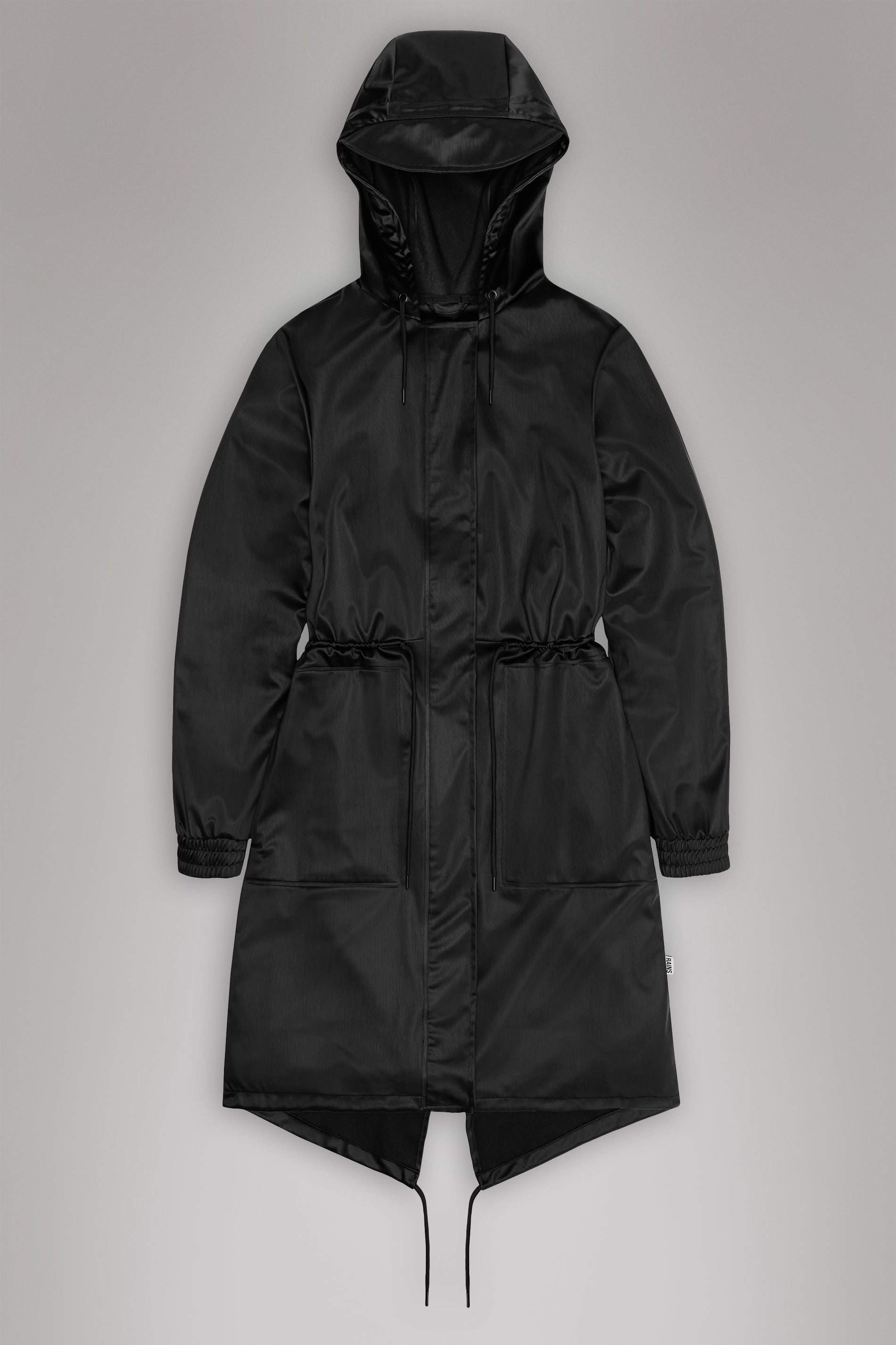 RAINS String W Parka Black Grain Jacket