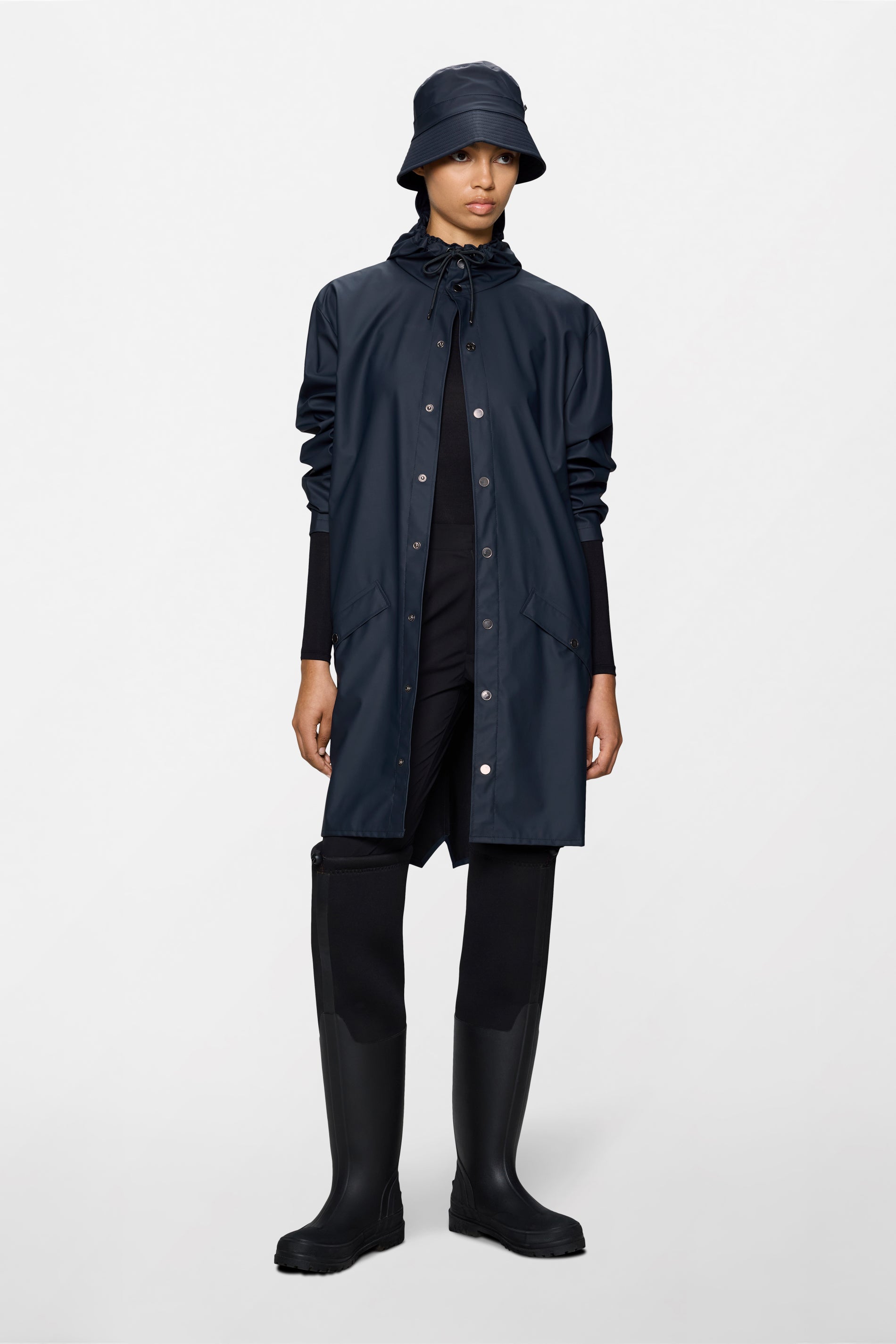 RAINS Long Jacket Navy Jacket