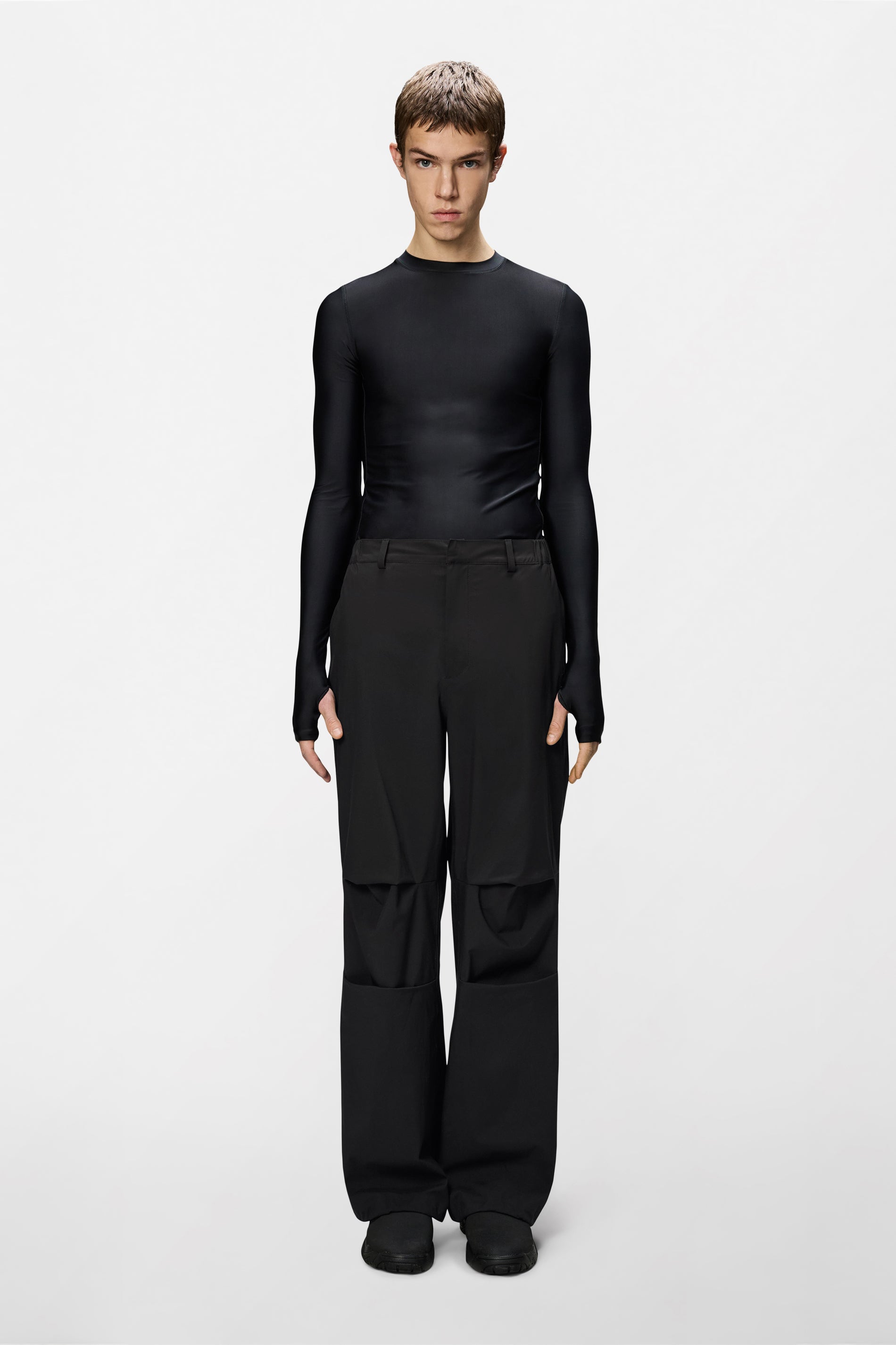 RAINS Suva Hardshell Pants Wide Black Pants