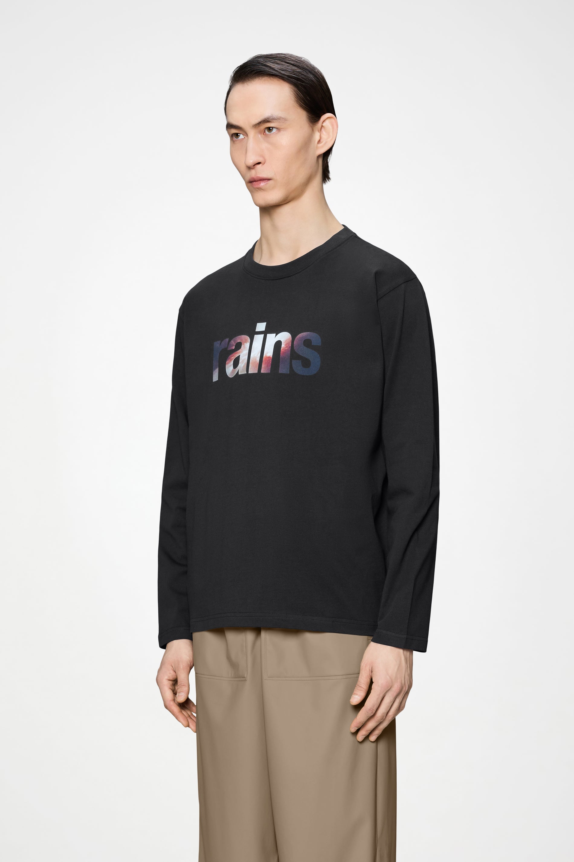 RAINS Classic Long Sleeve T-shirt Sky Black Long Sleeve