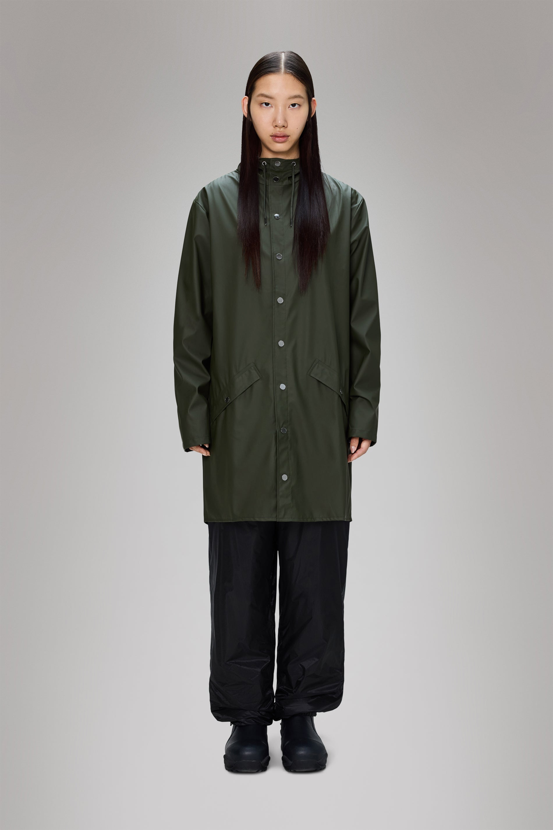RAINS Long Jacket Green Jacket