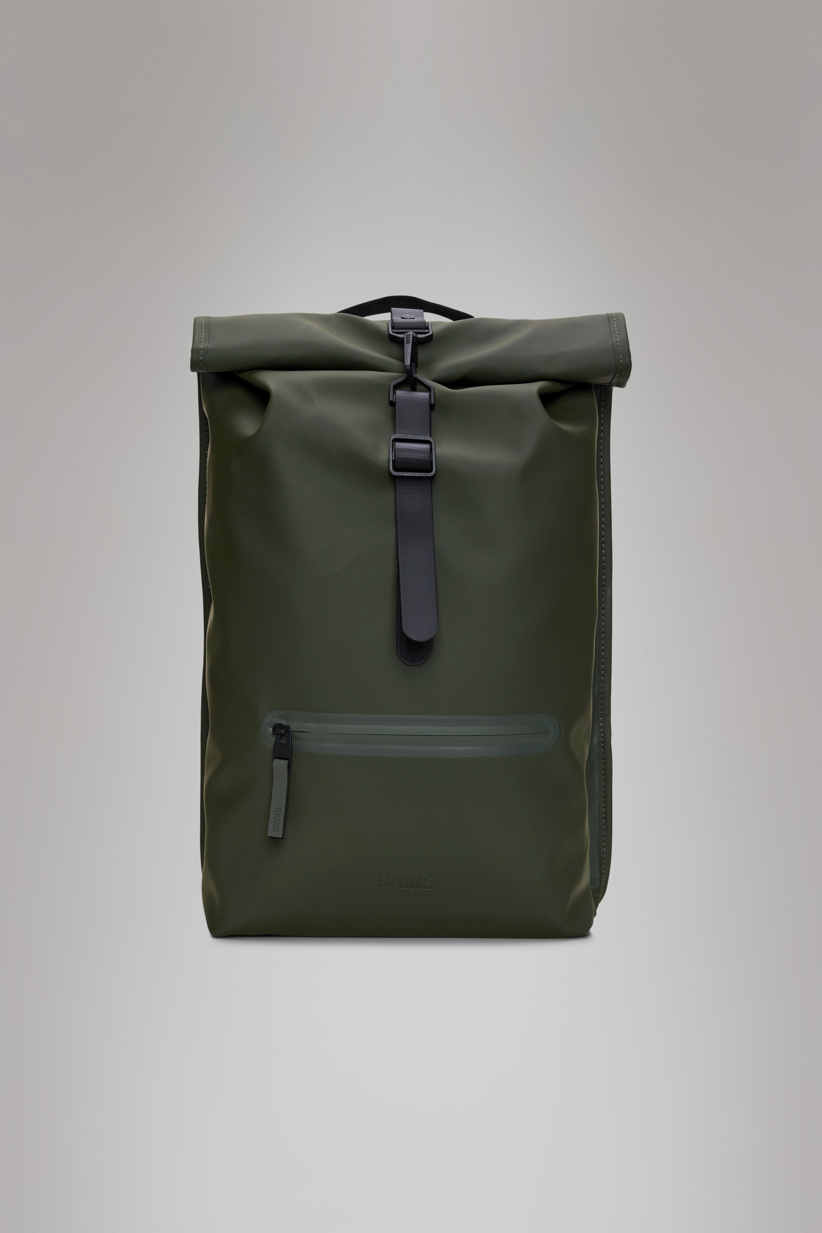 RAINS Rolltop Rucksack Green 17L H48 x D11 x W32 cm Backpack