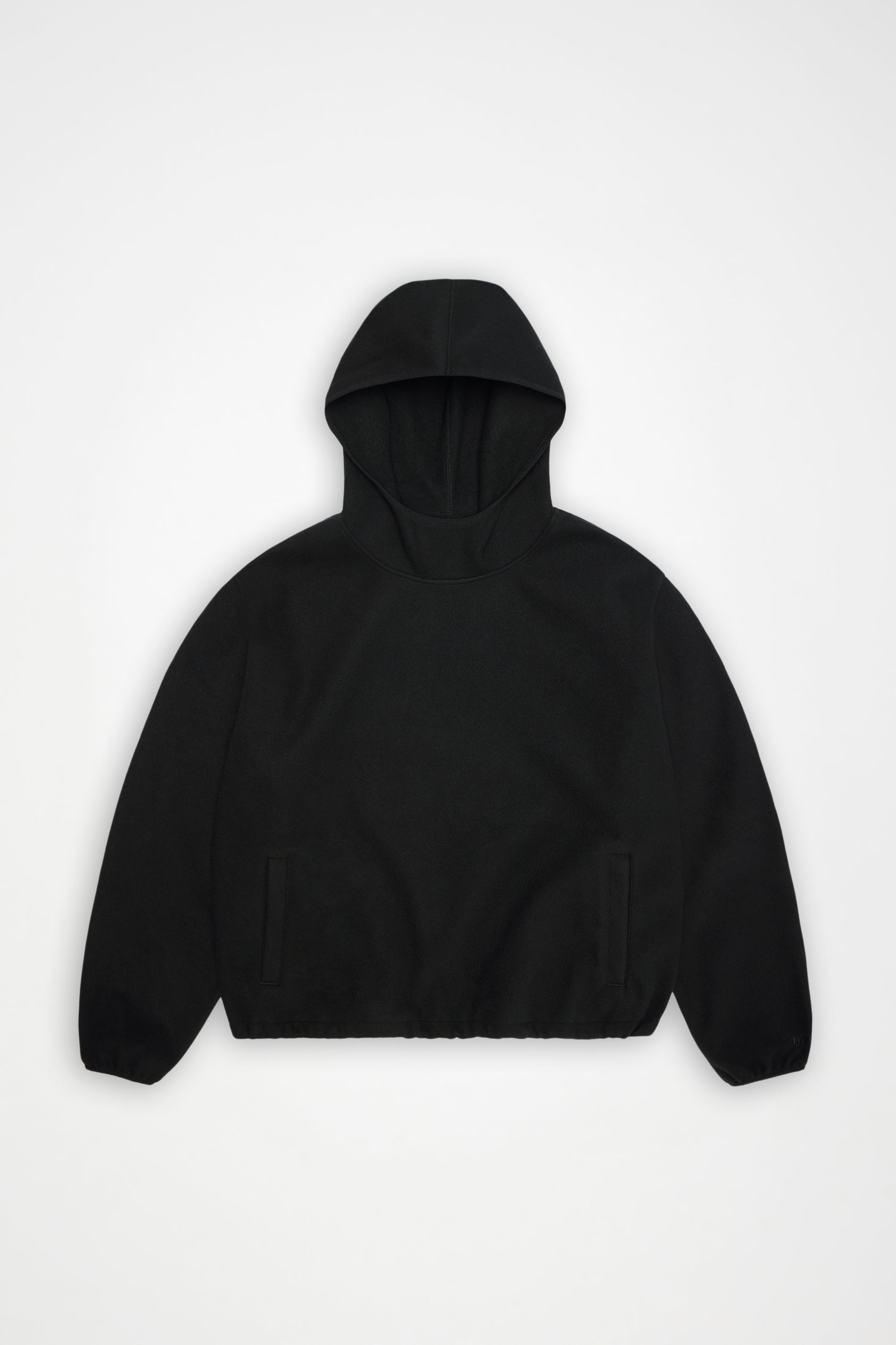 RAINS Fleece Hoodie Black Long Sleeve