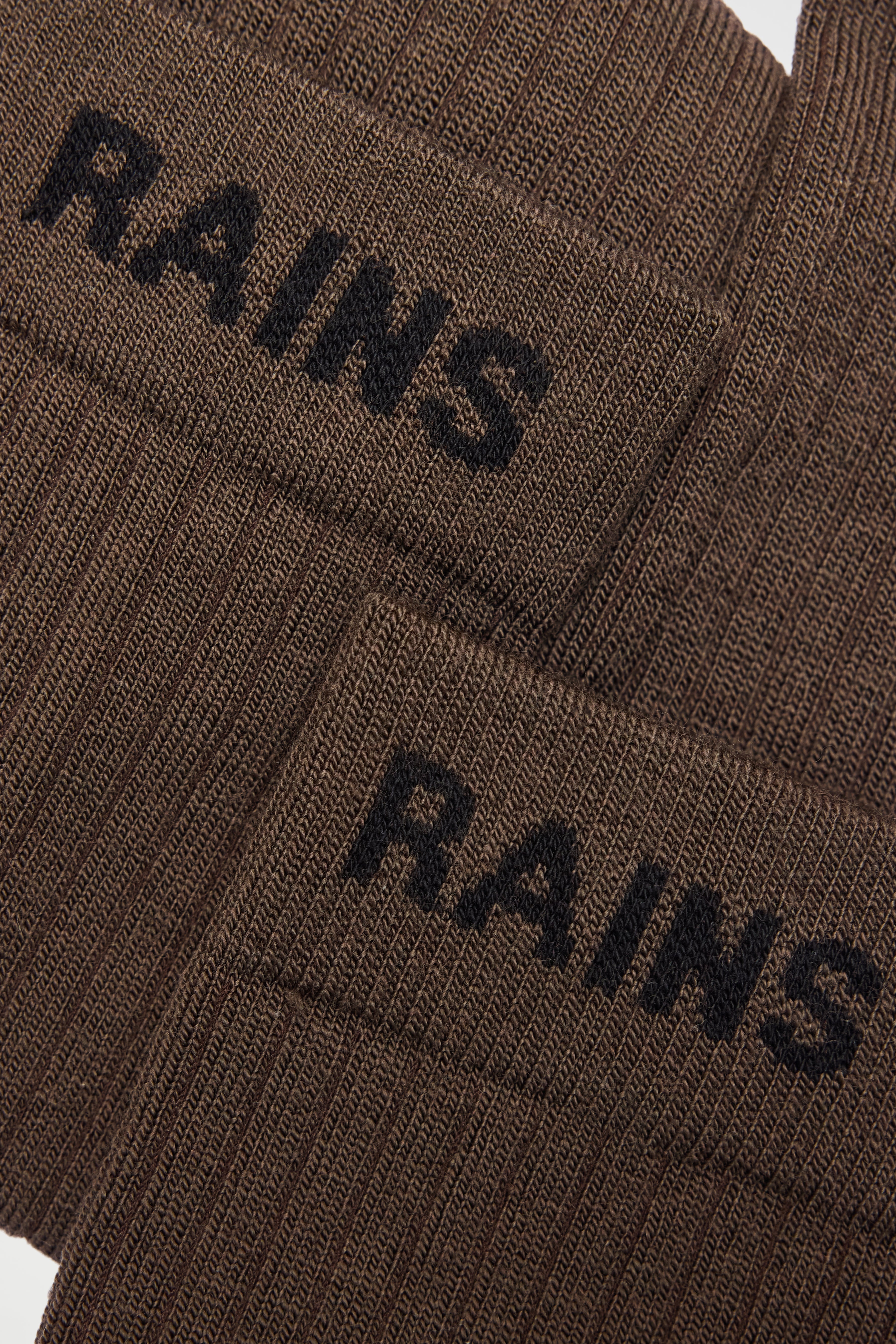 RAINS Logo Knee High Socks Bark Socks