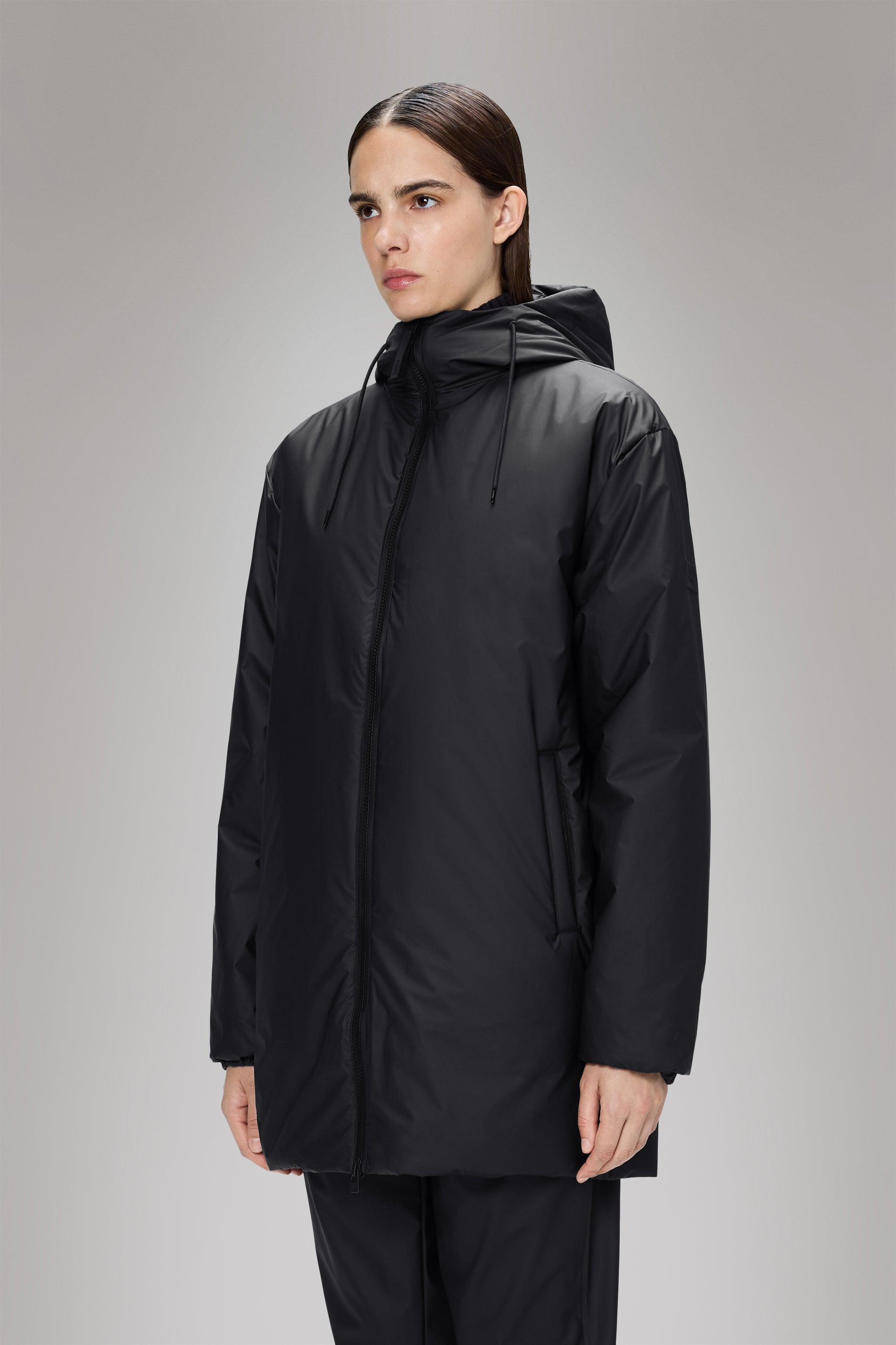 RAINS Lohja Long Insulated Jacket Black Jacket