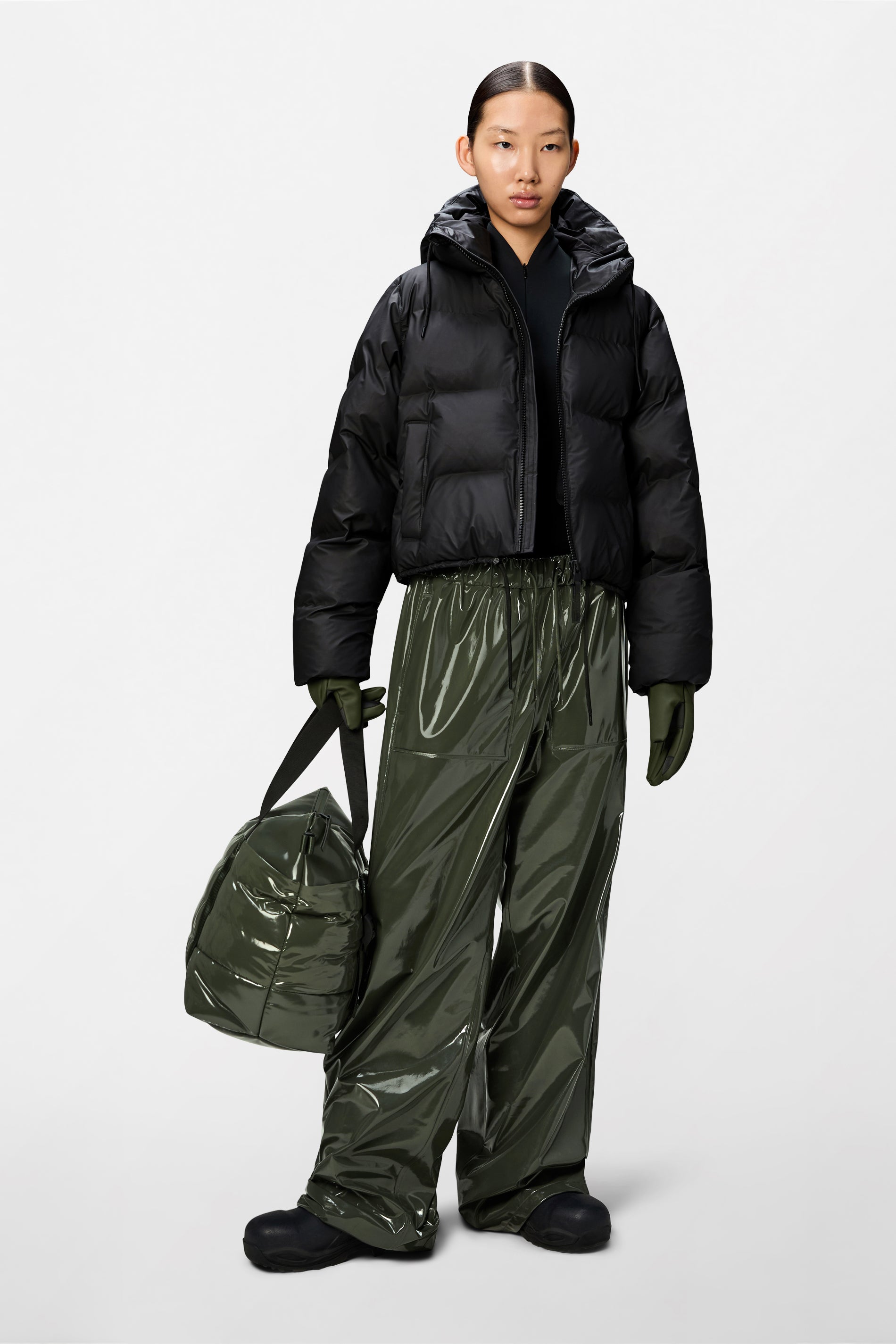 RAINS Alta Short Puffer Jacket Black Jacket