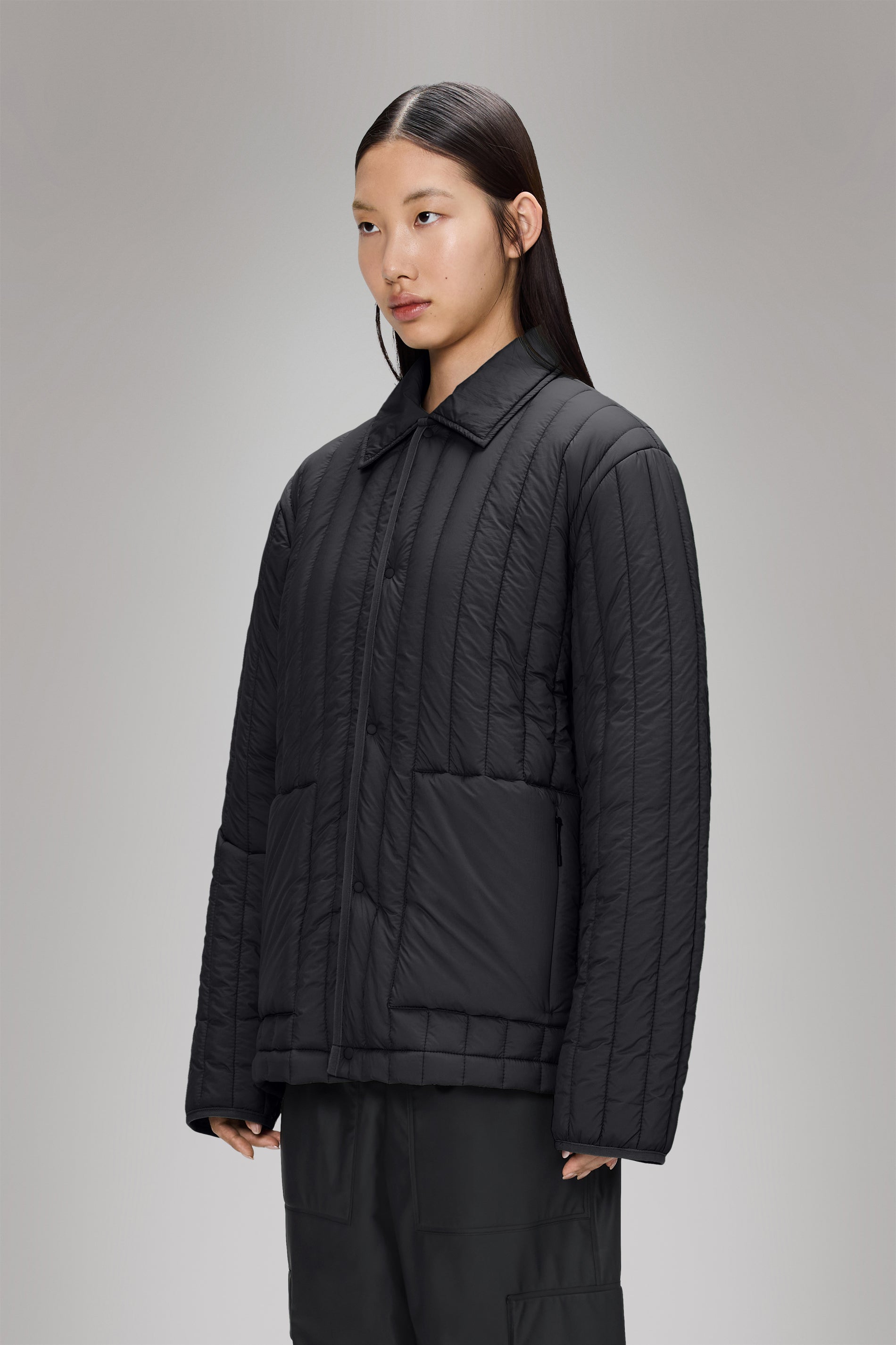 RAINS Banja Liner Overshirt Black Overshirt