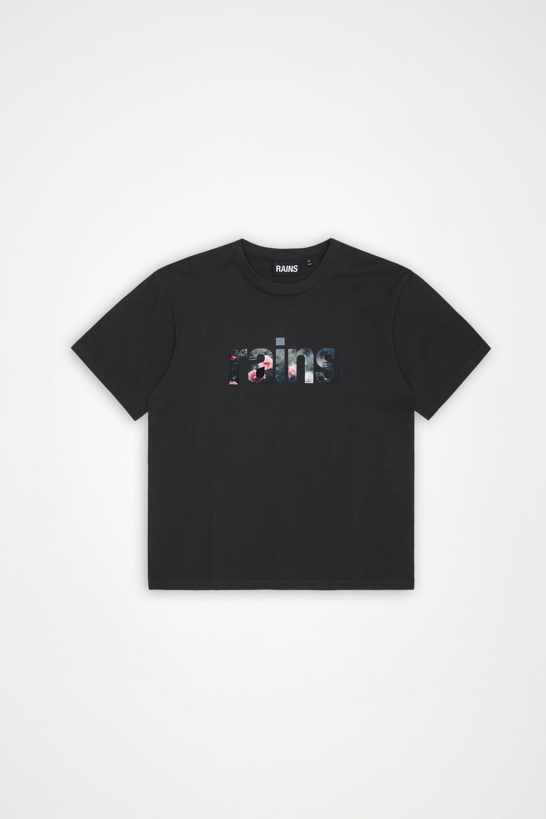 RAINS Classic T-shirt Roses Black Short Sleeve