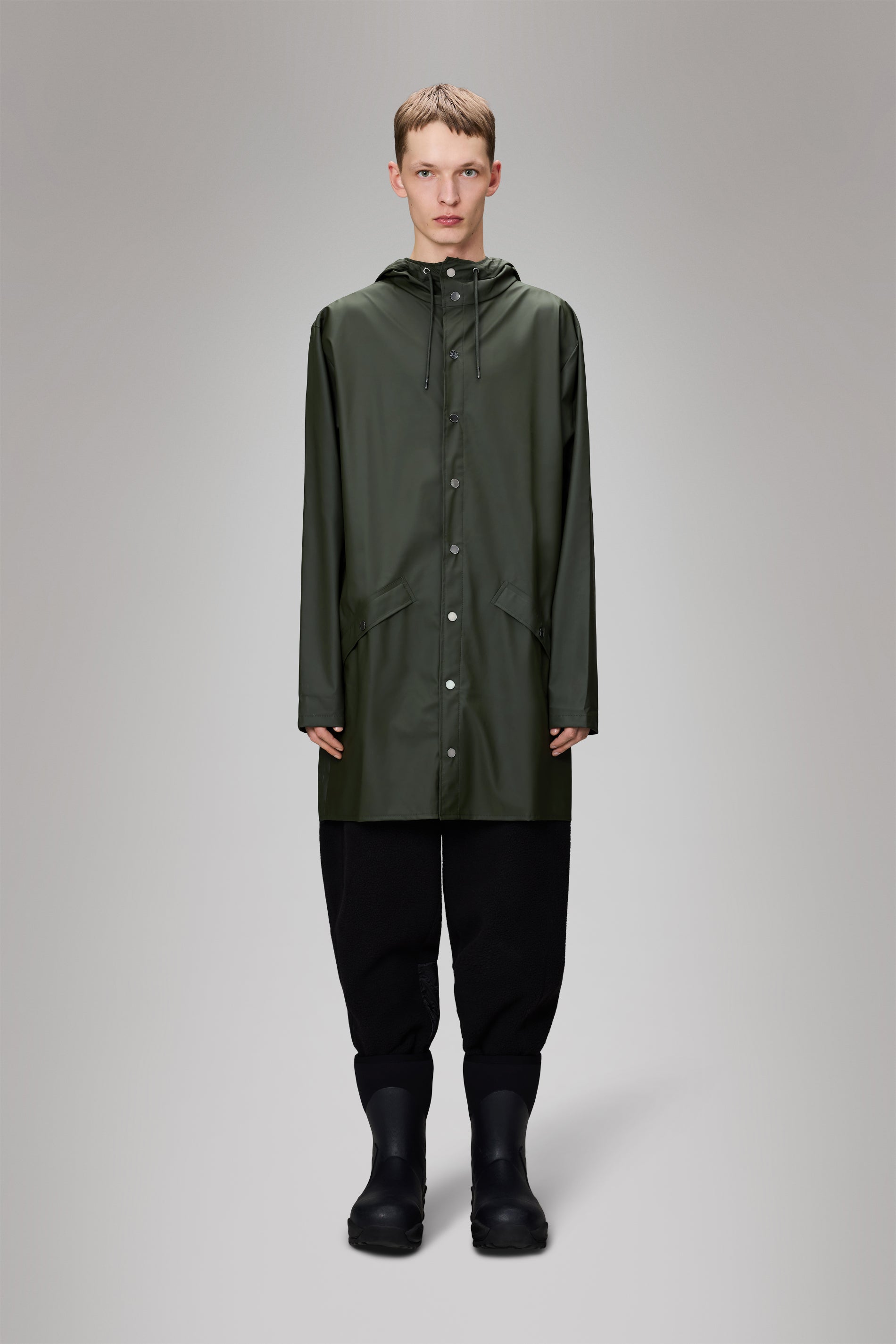 RAINS Long Jacket Green Jacket