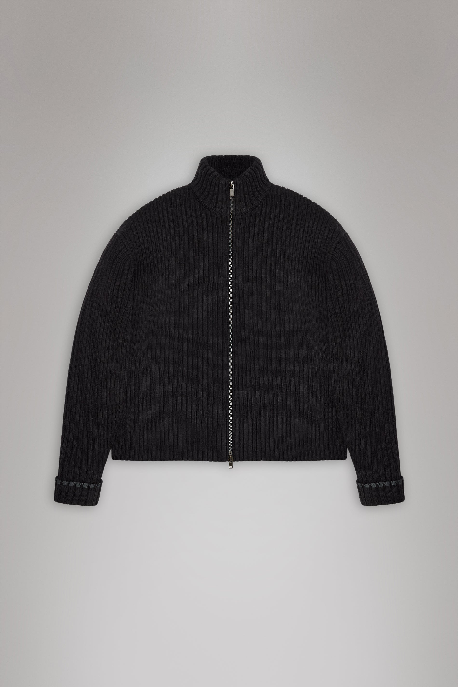 RAINS Sapa Knit W Zip Cardigan Black Long Sleeve