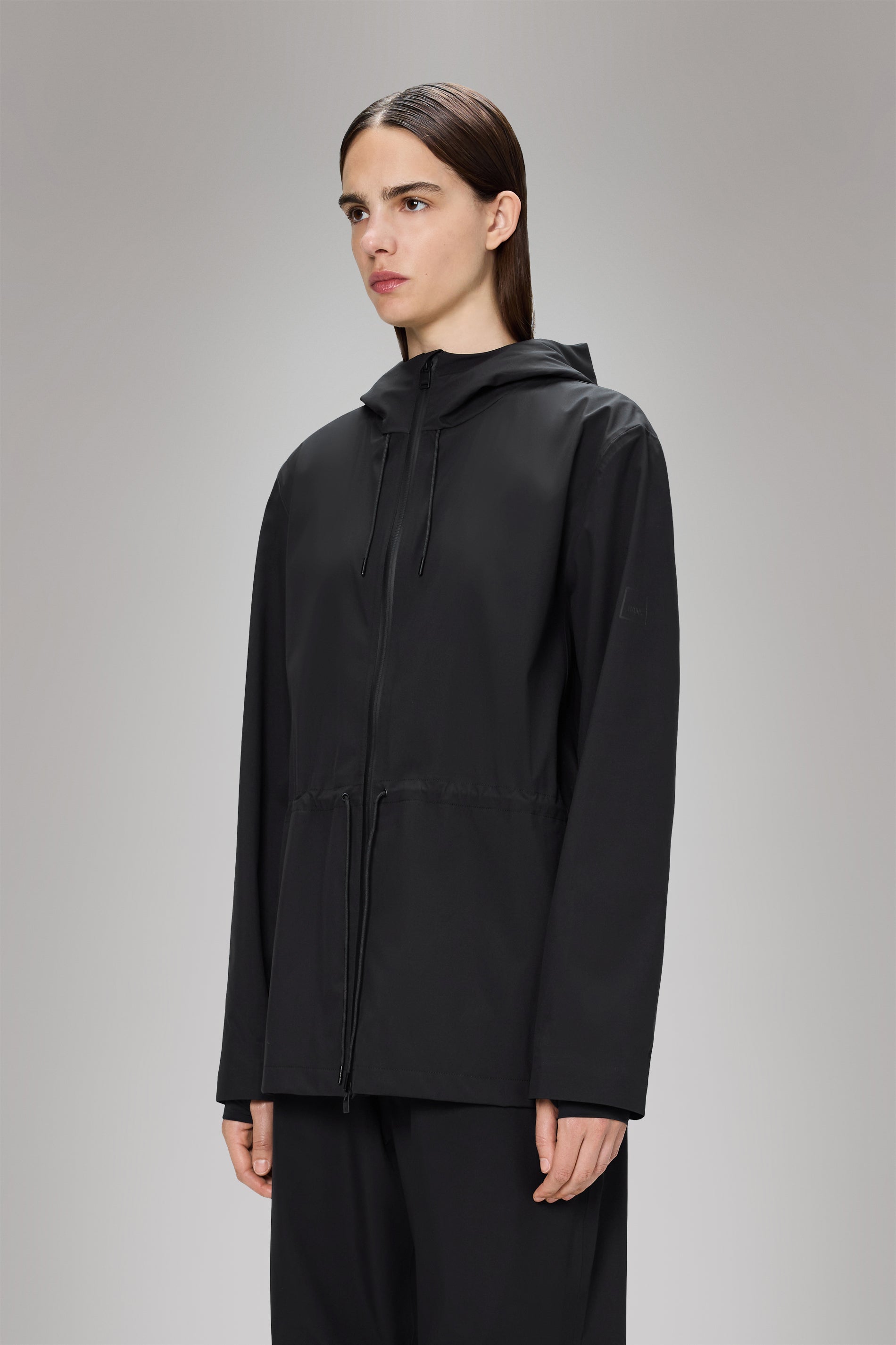RAINS Suva Hardshell String W Jacket Black Jacket