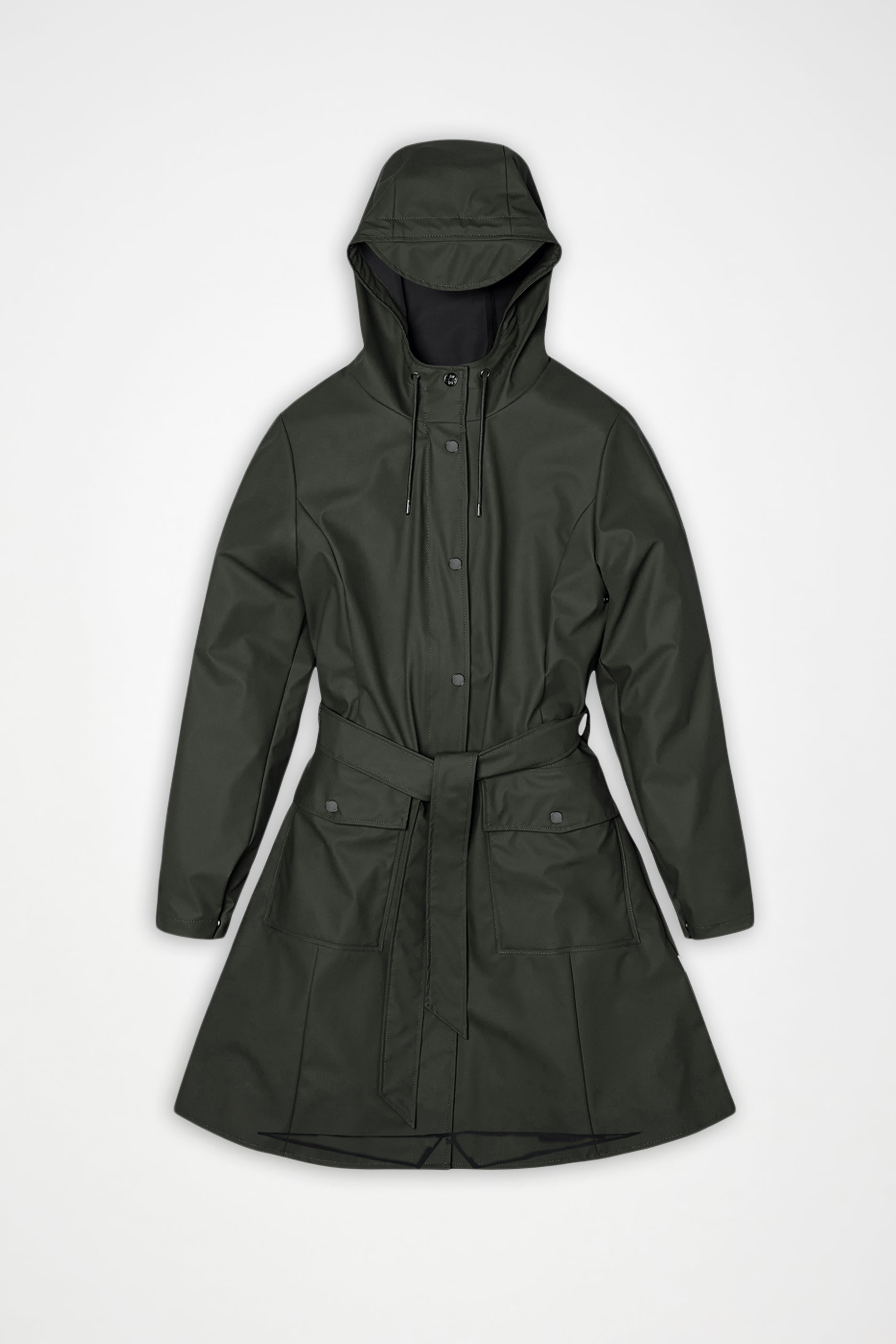RAINS Curve Long Jacket
Green Jacket