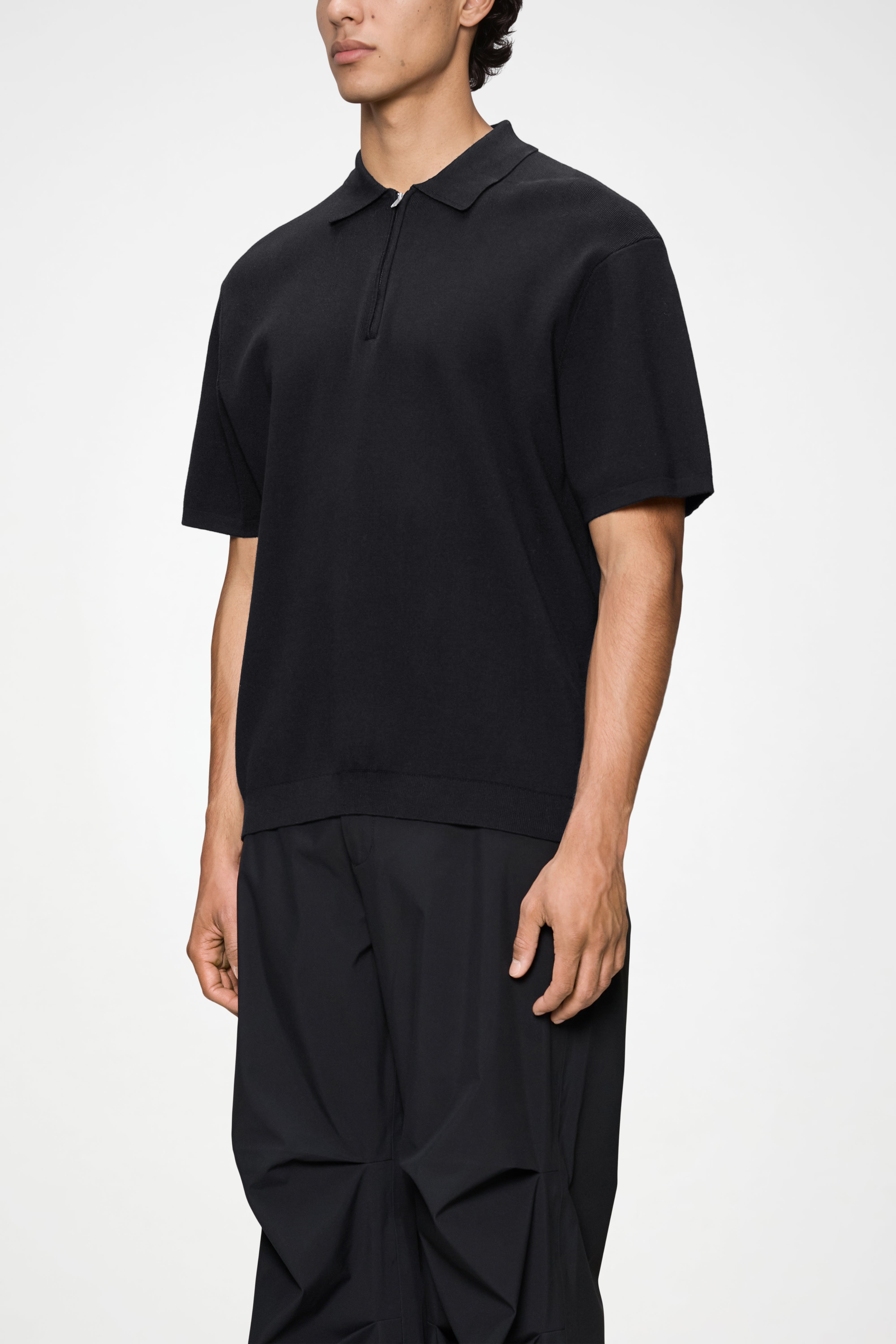 RAINS Short Sleeve Polo Black Short Sleeve