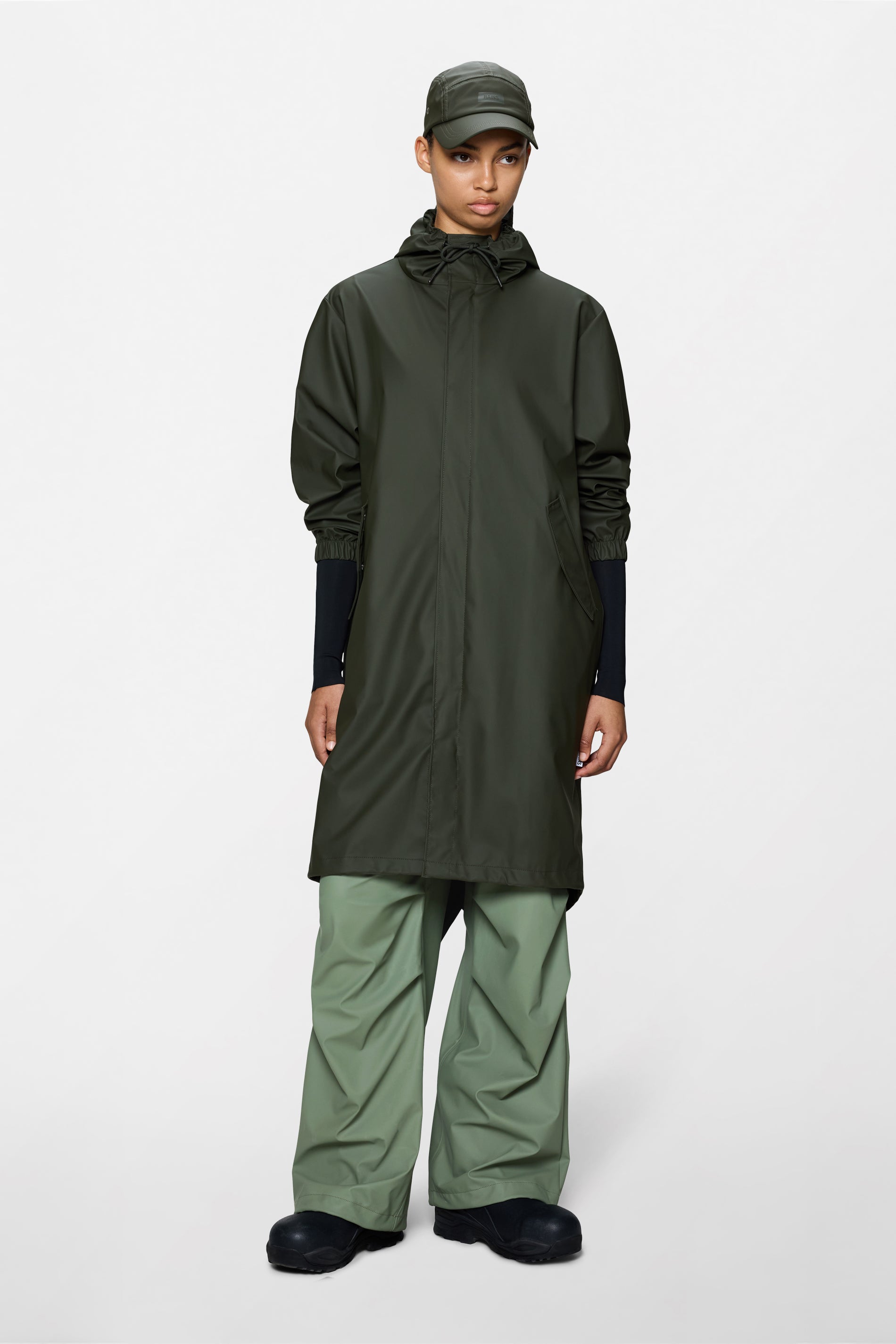 RAINS Fishtail Parka Green Jacket