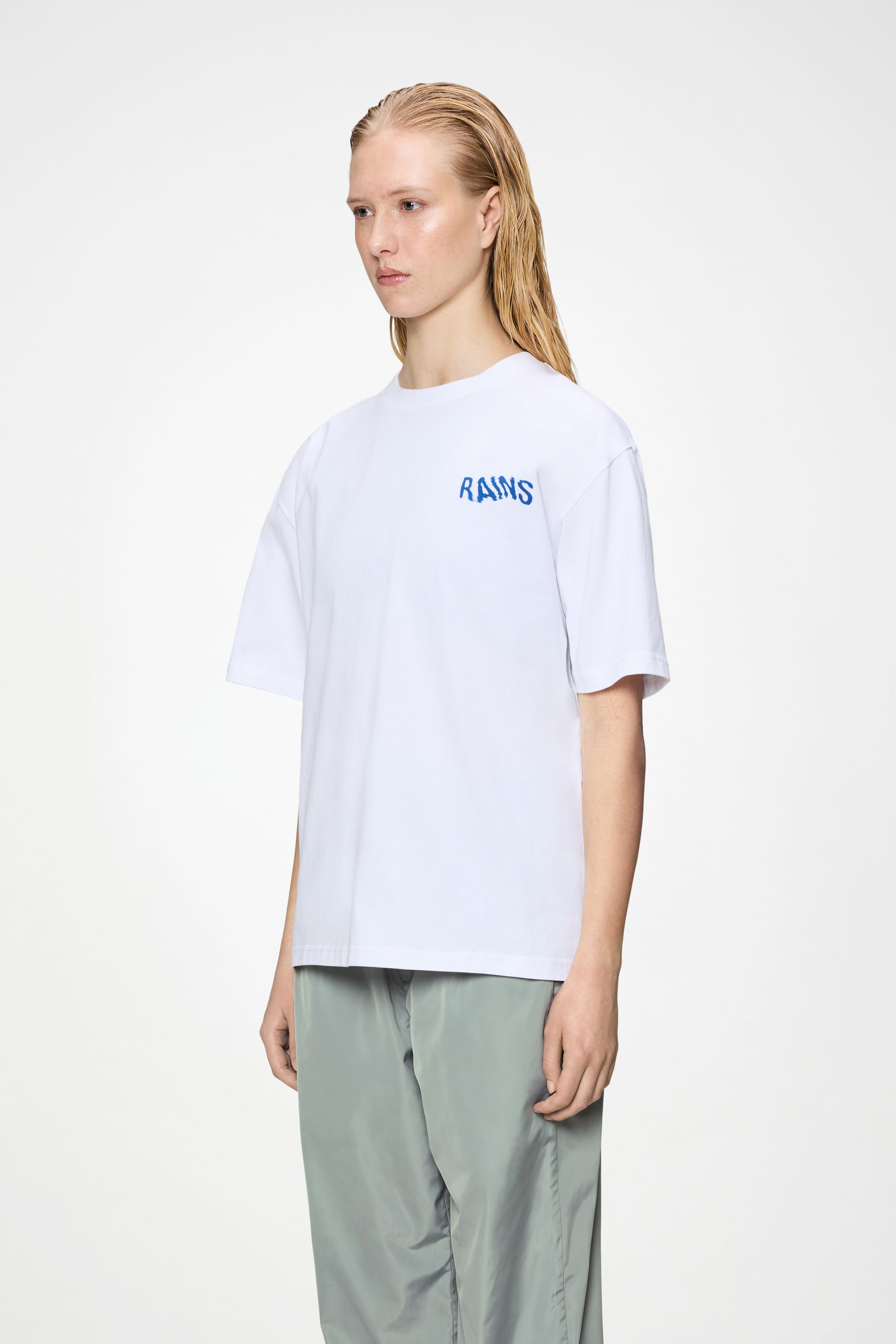 RAINS Classic T-shirt Ripple White Short Sleeve