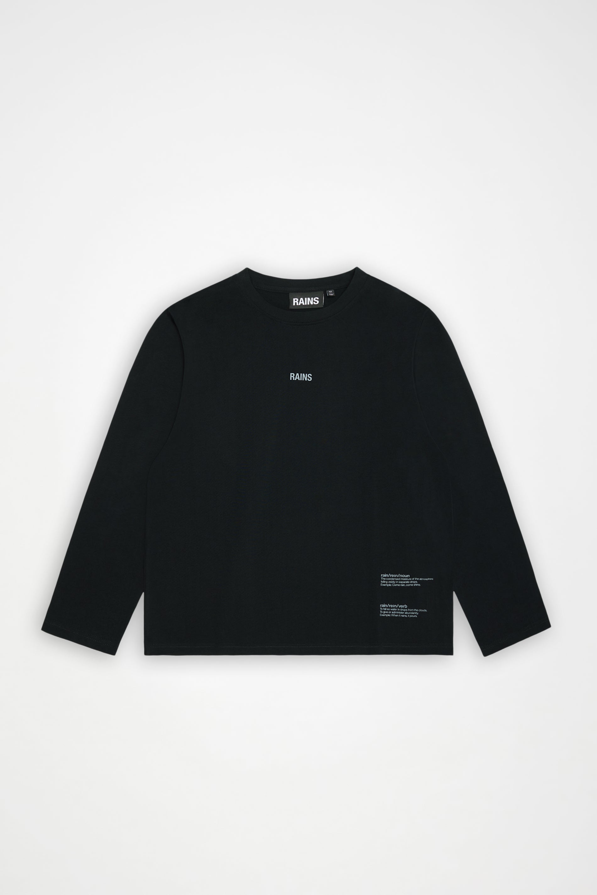 RAINS Classic Long Sleeve T-shirt Rains Black Long Sleeve