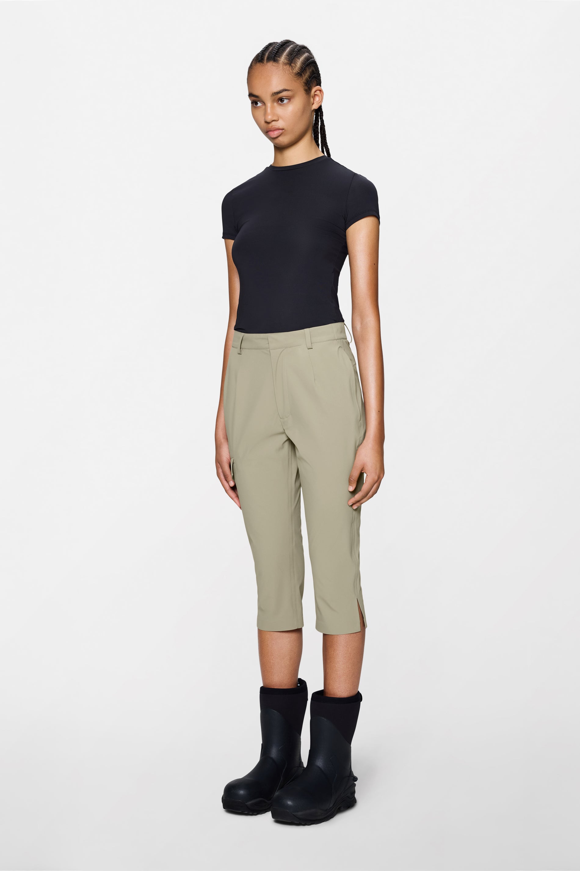 RAINS Suva Hardshell W Capri Beige Pants
