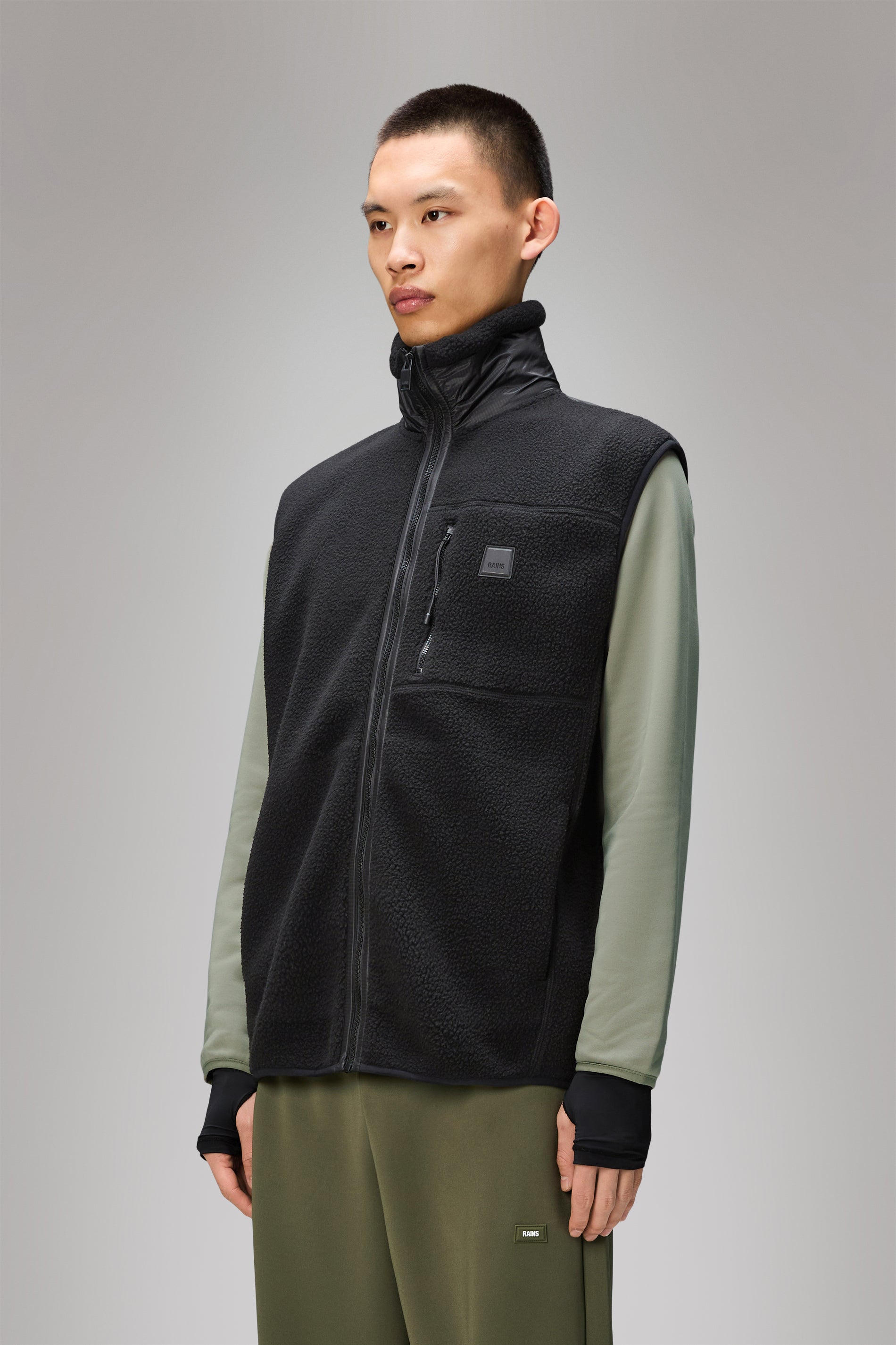 RAINS Yermo Fleece Vest Black Vest