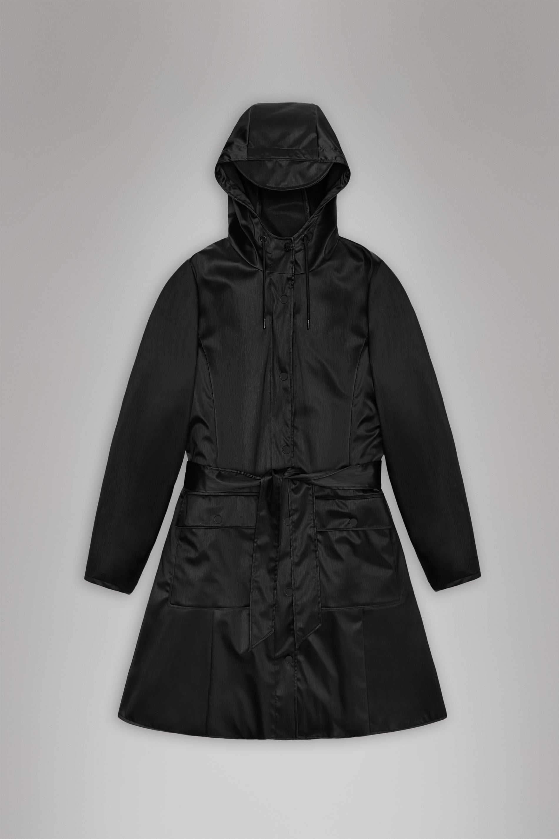 RAINS Curve Long Jacket
 Black Grain Jacket